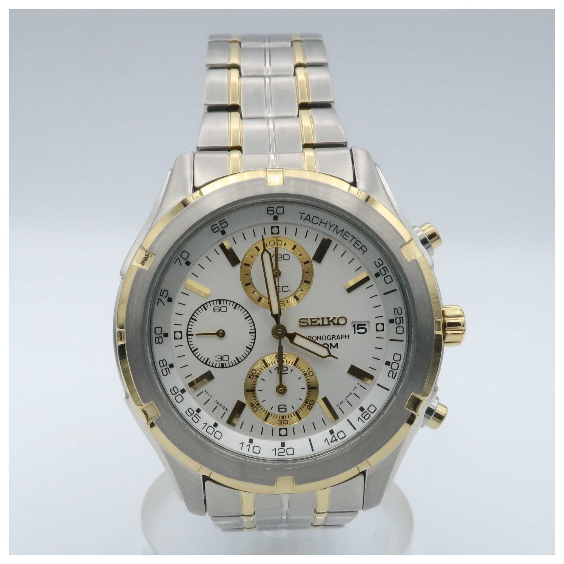 Front view of Seiko Chronograph Men's Quartz Watch SNDC38-SDV