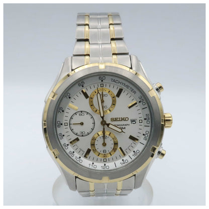 Front view of Seiko Chronograph Men's Quartz Watch SNDC38-SDV