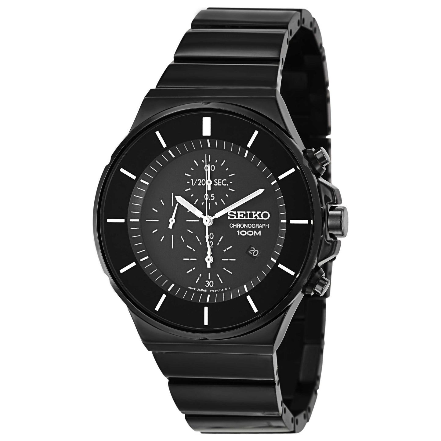 Front view of Seiko Chronograph Men's Japanese Quartz (Battery-Powered) Watch SNDD83
