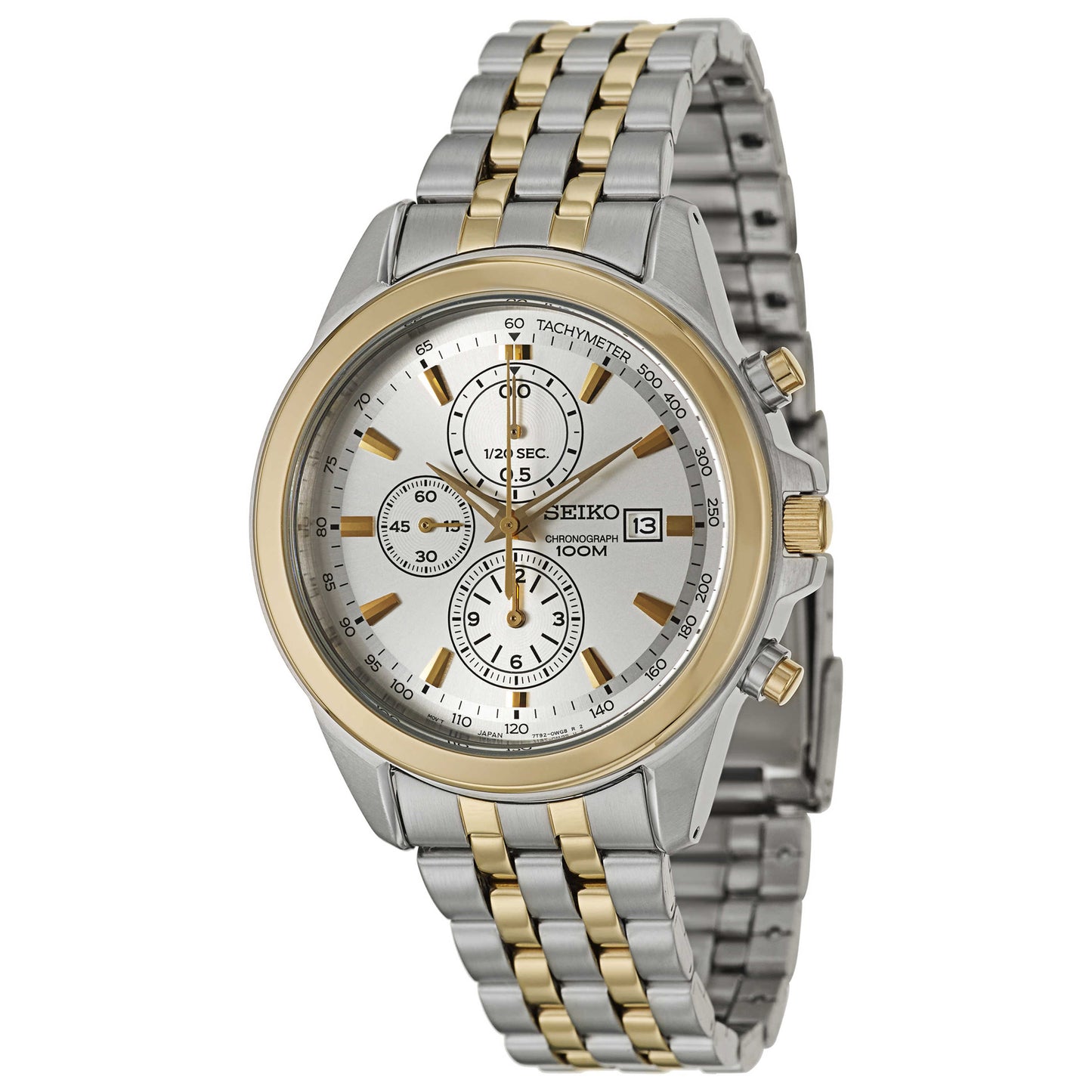 Front view of Seiko Chronograph Men's Japanese Quartz (Battery-Powered) Watch SNDF04