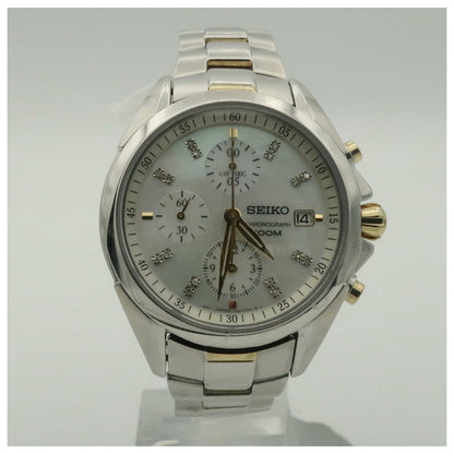 Front view of Seiko Chronograph Women's Japanese Quartz (Battery-Powered) Watch SNDY33P1