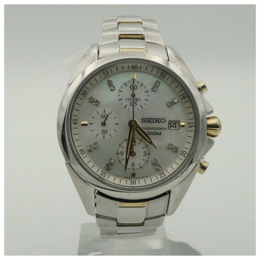 Front view of Seiko Chronograph Women's Japanese Quartz (Battery-Powered) Watch SNDY33P1