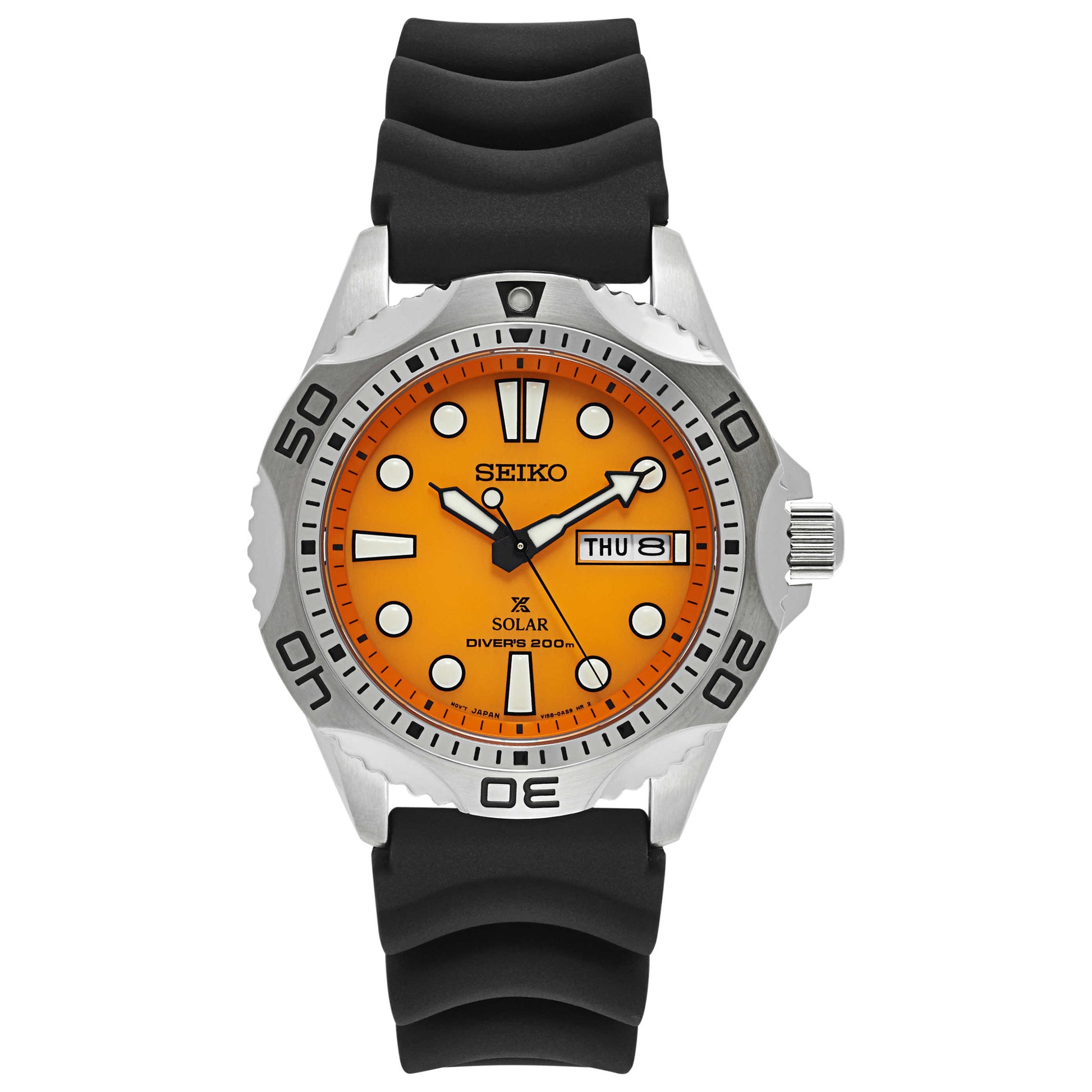 Front view of Seiko Prospex Men's Solar Powered Quartz Watch SNE109