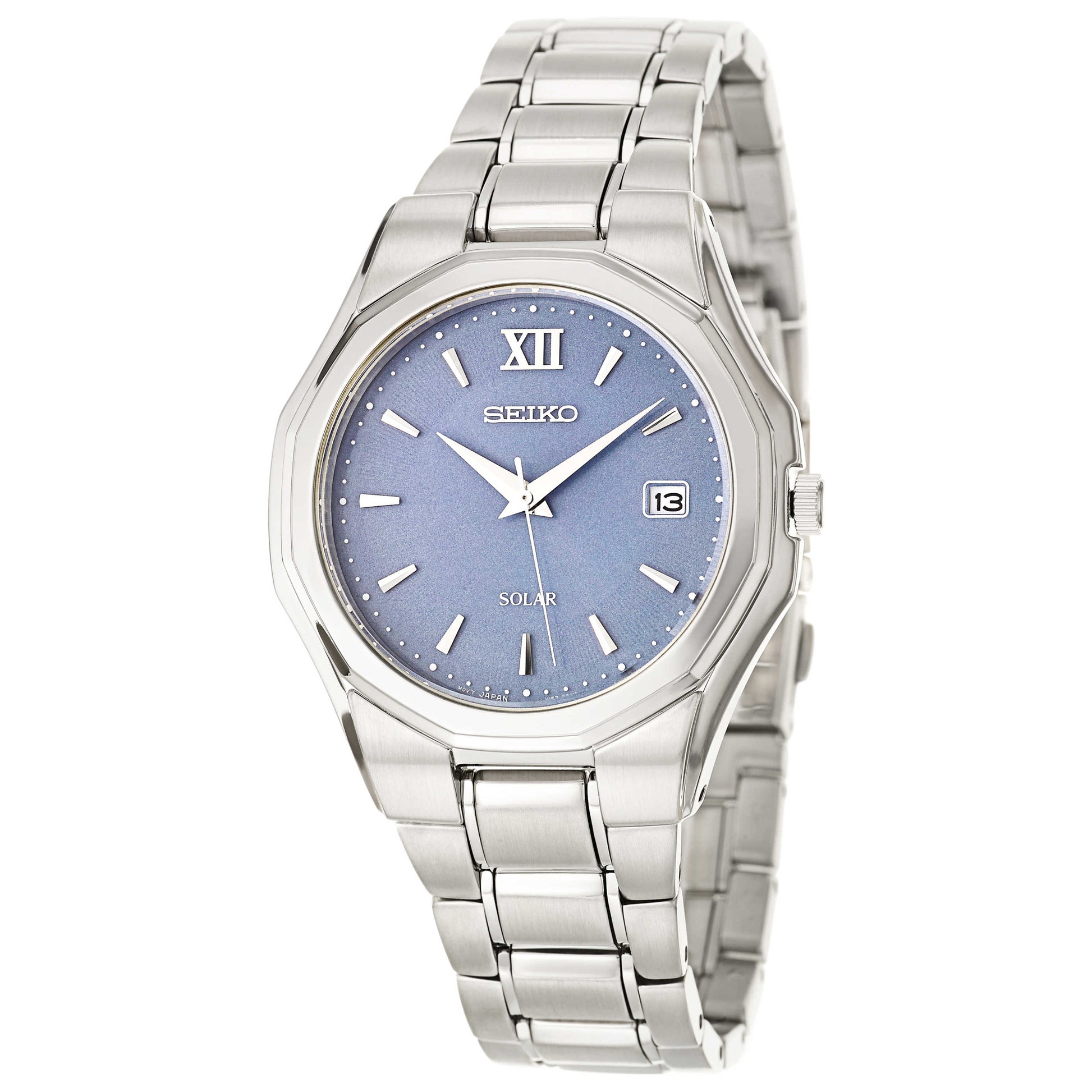 Front view of Seiko Solar Men's Solar Powered Quartz Watch SNE165P1