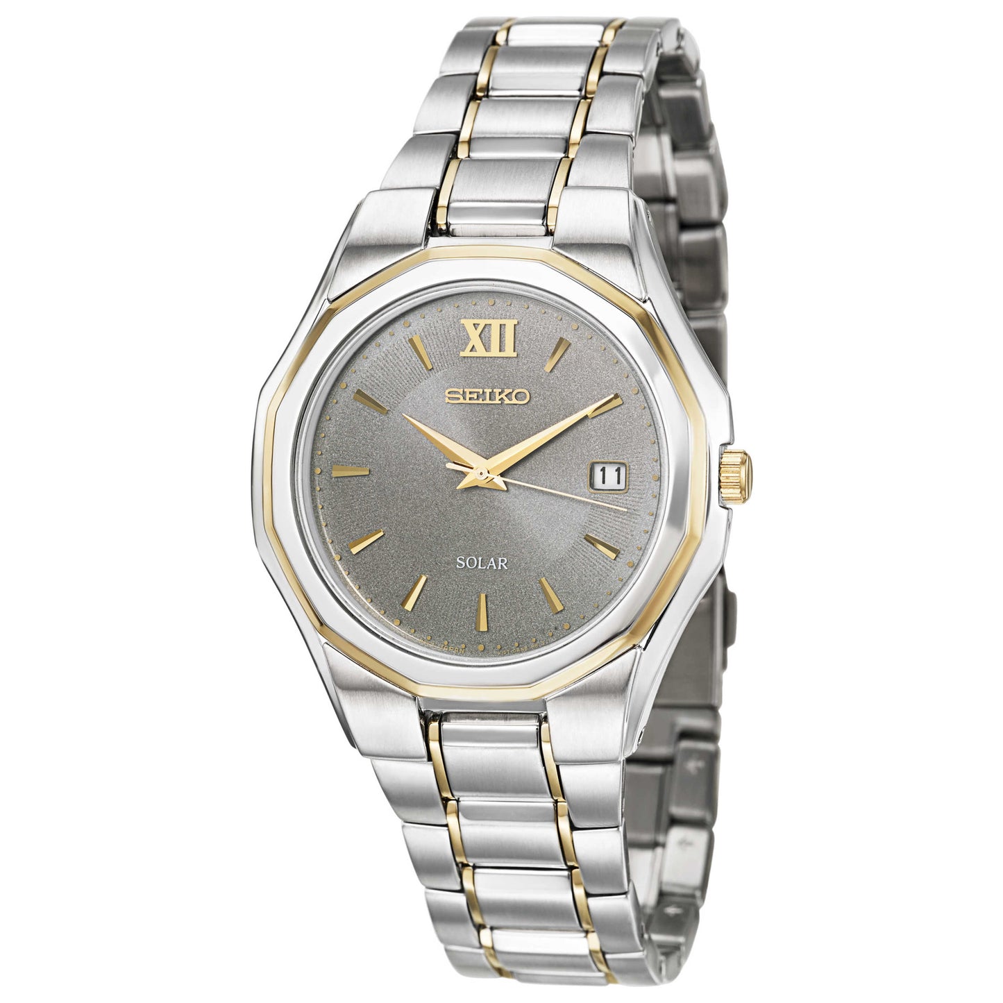 Front view of Seiko Core Men's Solar Powered Quartz Watch SNE166