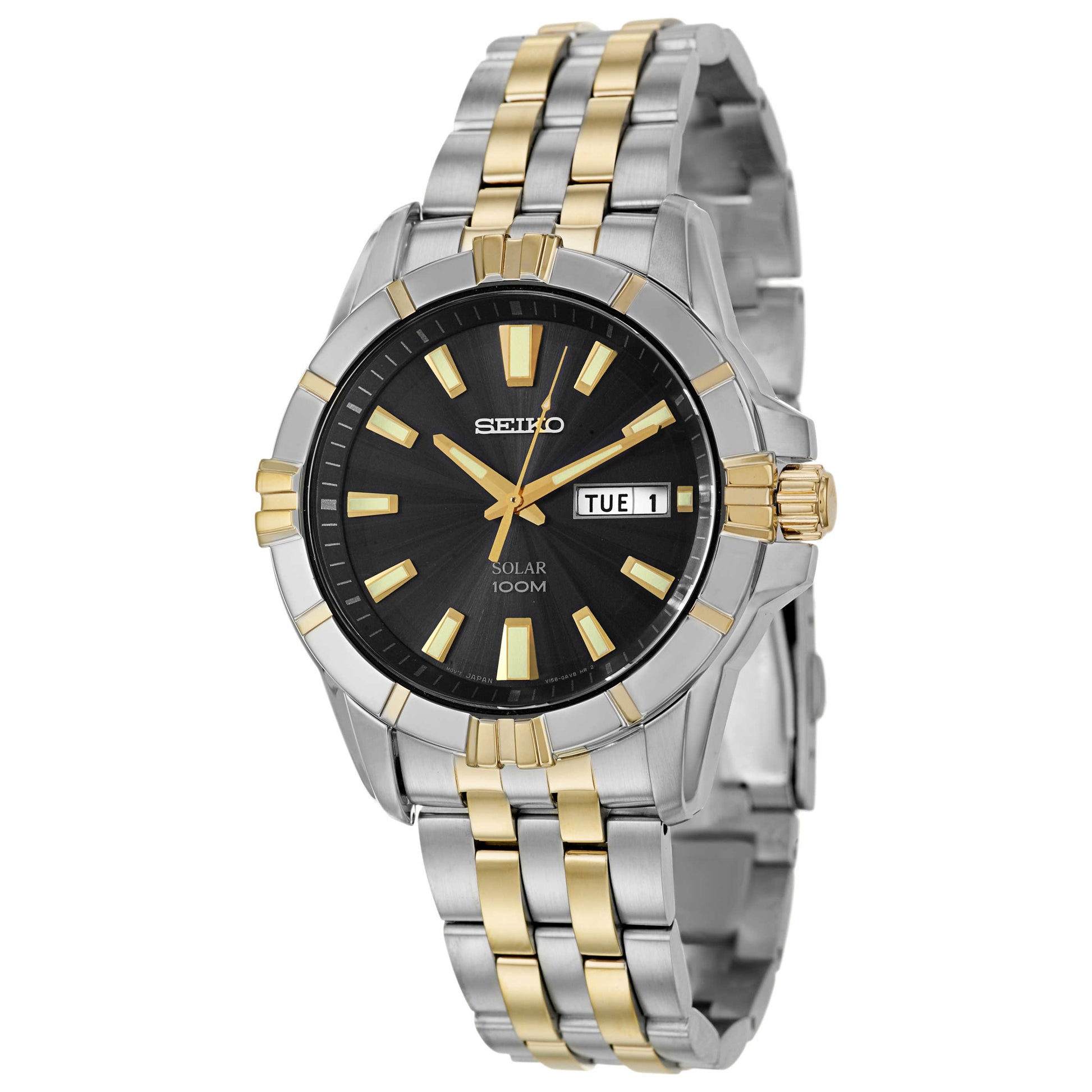 Front view of Seiko Solar Men's Solar Powered Quartz Watch SNE176