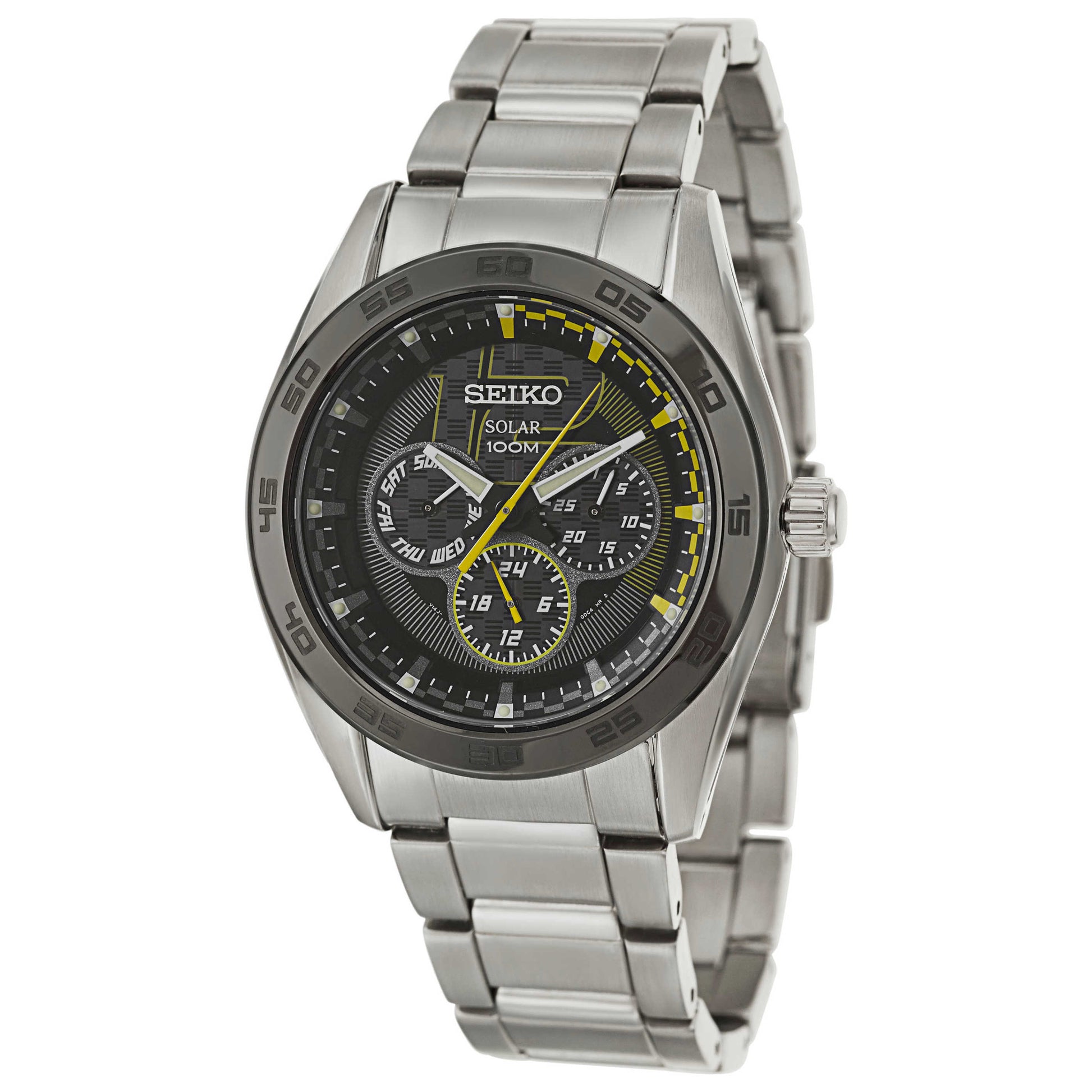 Front view of Seiko Solar Men's Solar Powered Quartz Watch SNE199P1