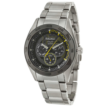 Front view of Seiko Solar Men's Solar Powered Quartz Watch SNE199P1