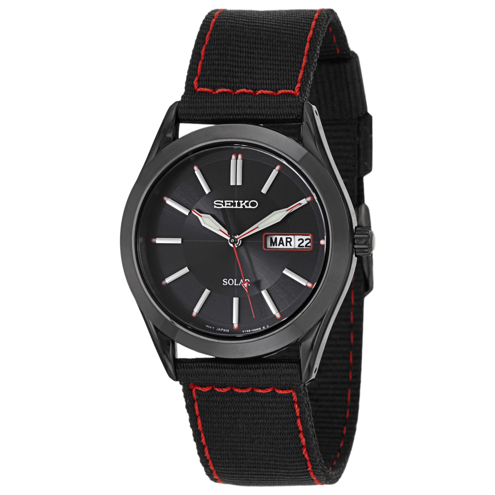 Front view of Seiko Core Men's Solar Powered Quartz Watch SNE239