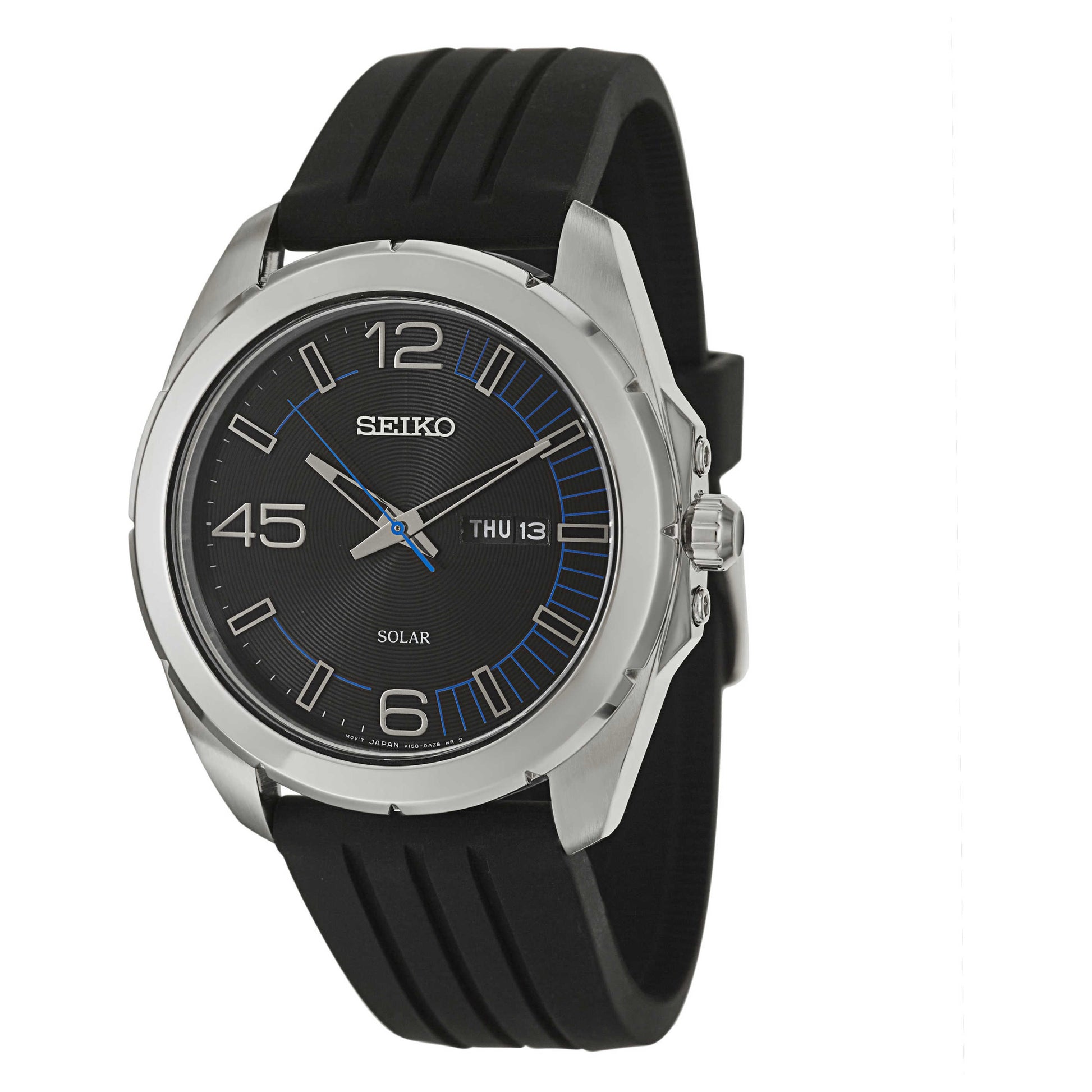 Front view of Seiko Core Men's Solar Powered Quartz Watch SNE277