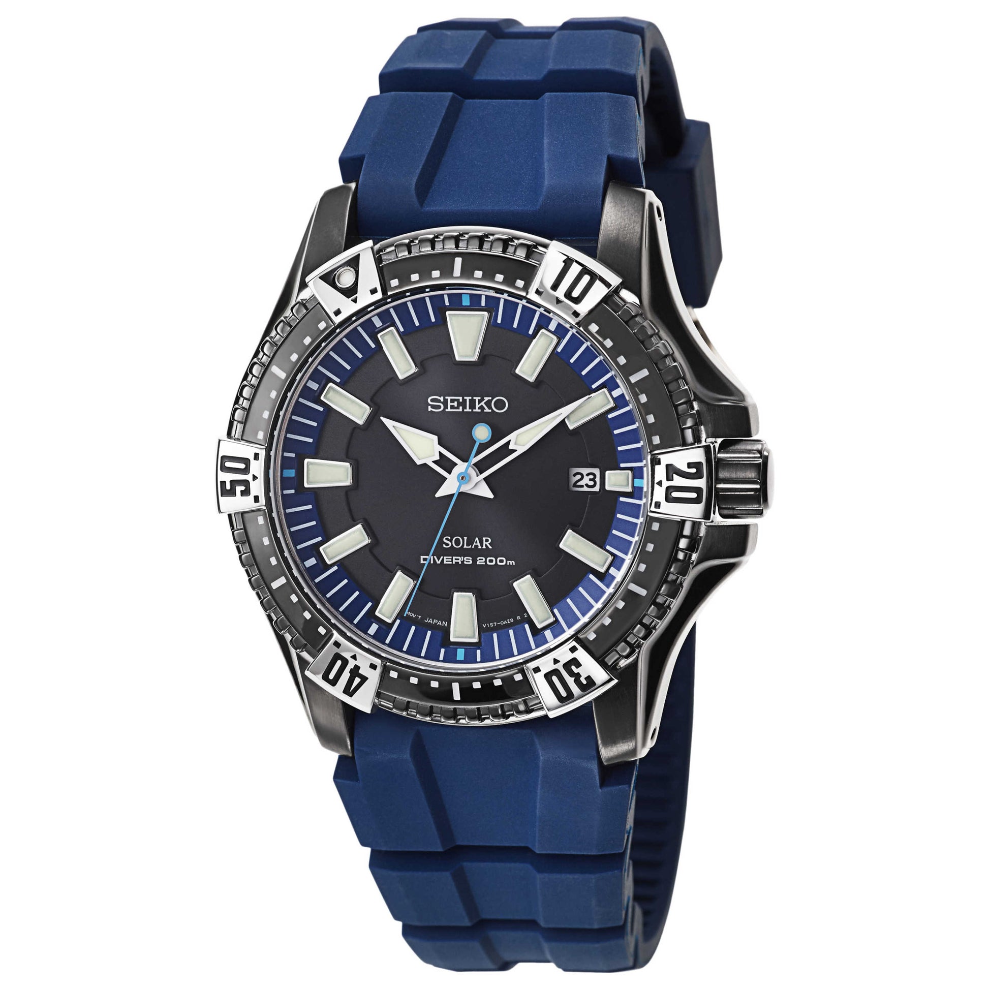 Front view of Seiko Solar Men's Solar Powered Quartz Watch SNE283