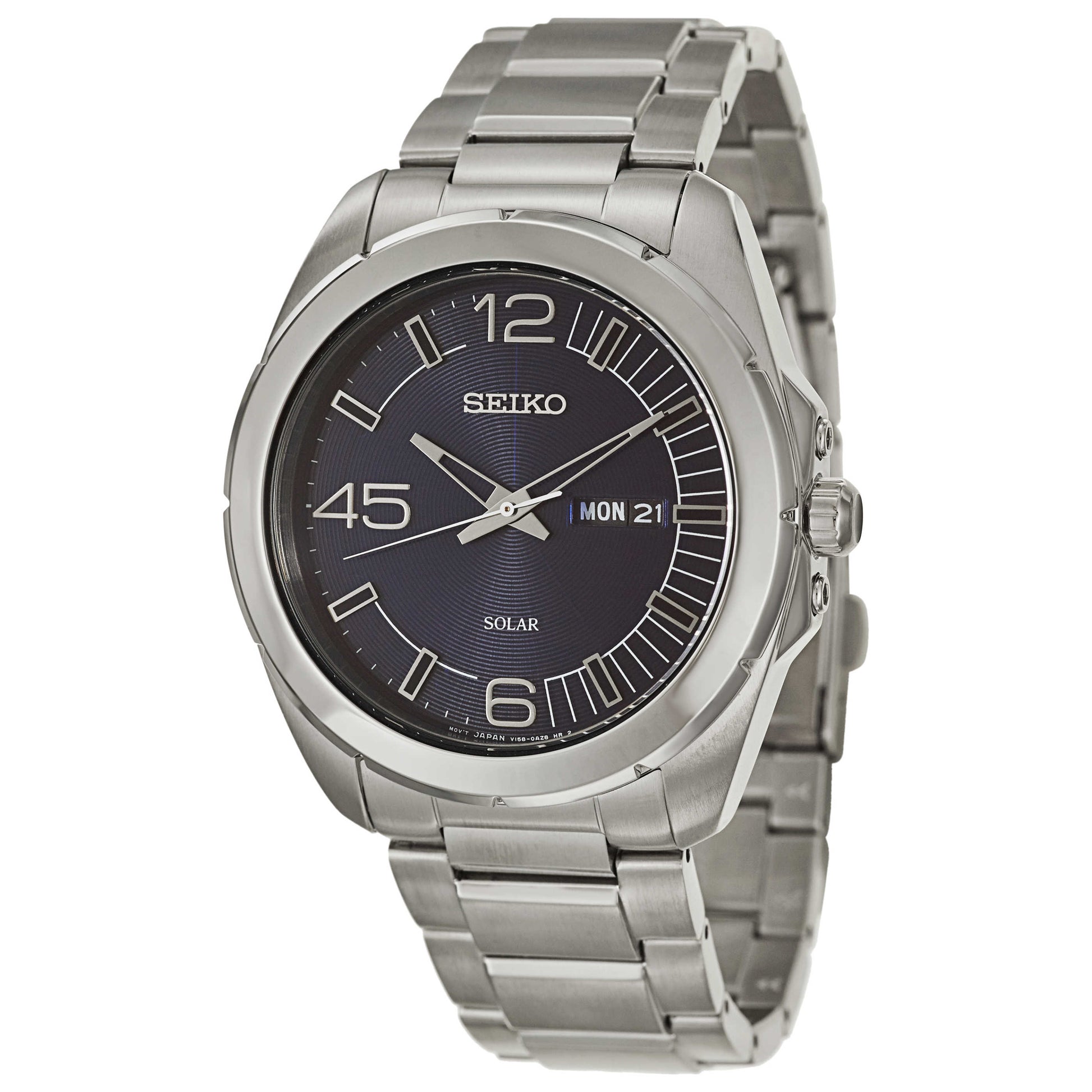 Front view of Seiko Core Men's Solar Powered Quartz Watch SNE337
