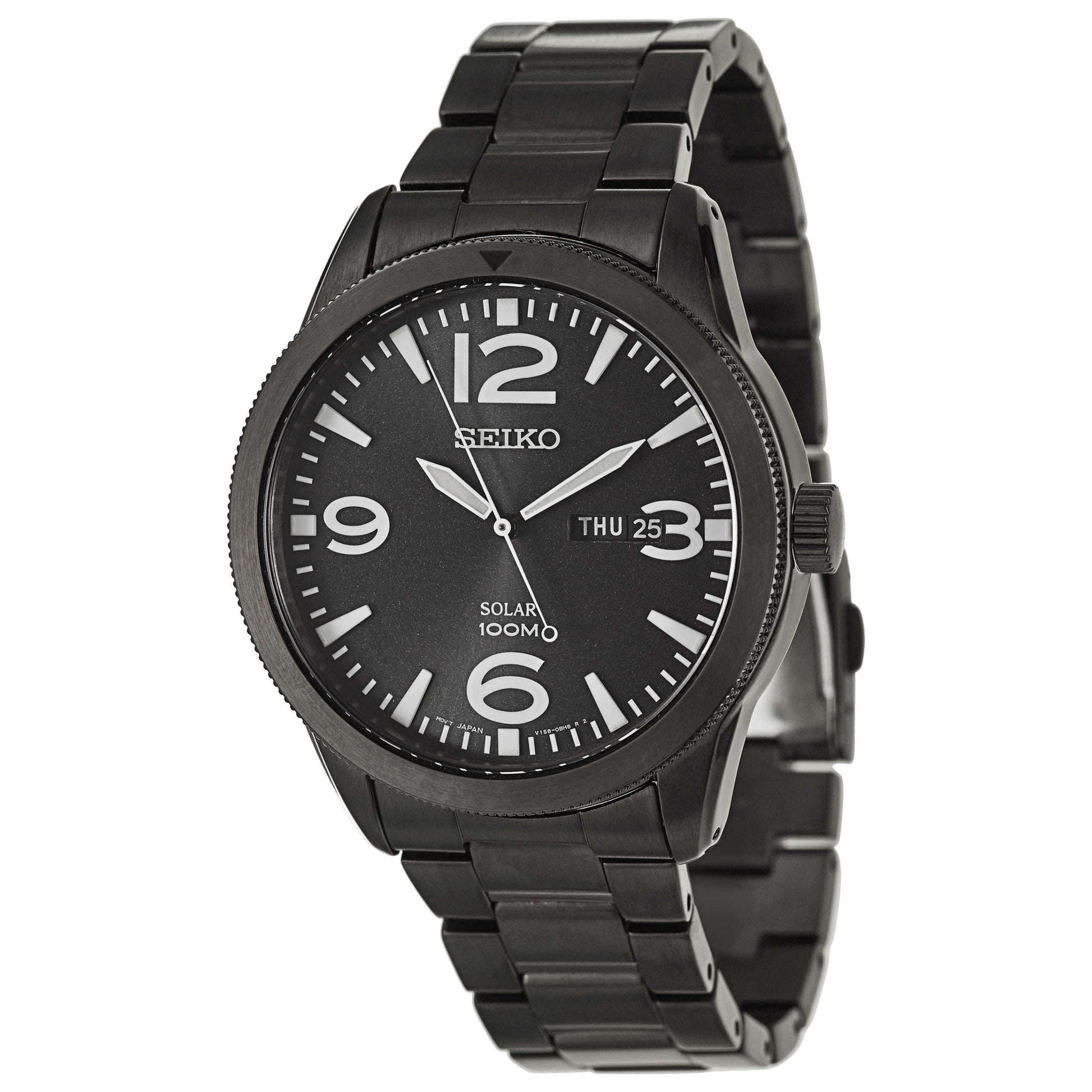 Front view of Seiko Core Men's Solar Powered Quartz Watch SNE343