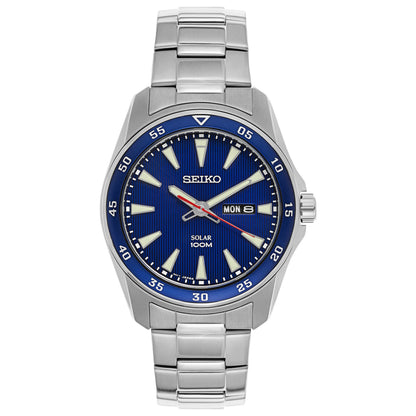 Front view of Seiko Core Men's Solar Powered Quartz Watch SNE391