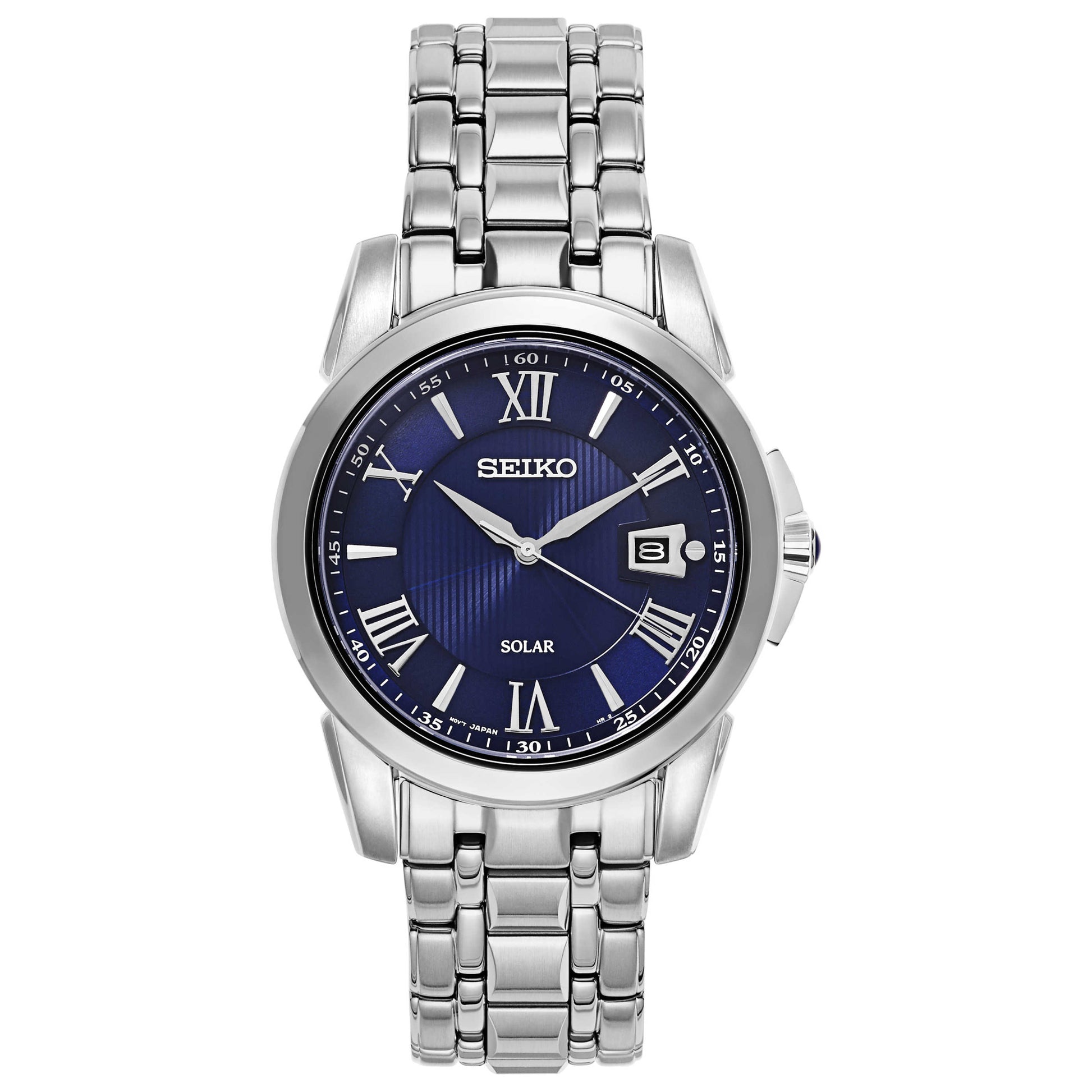 Front view of Seiko Le Grand Sport Men's Solar Powered Quartz Watch SNE395