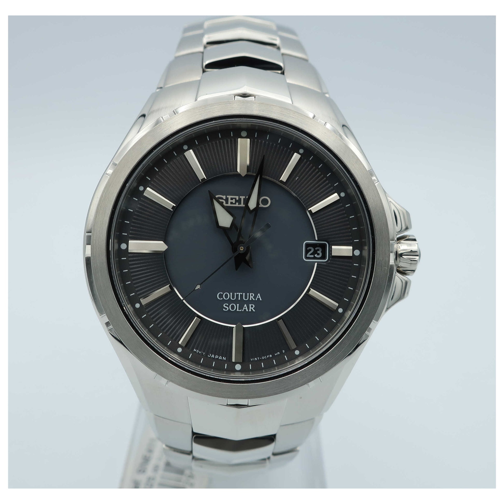 Front view of Seiko Coutura Men's Solar Powered Quartz Watch SNE411-SD