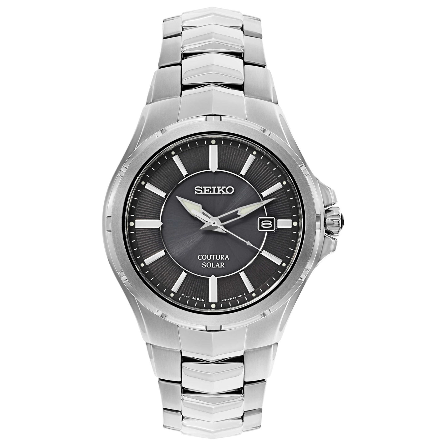 Front view of Seiko Coutura Men's Solar Powered Quartz Watch SNE411