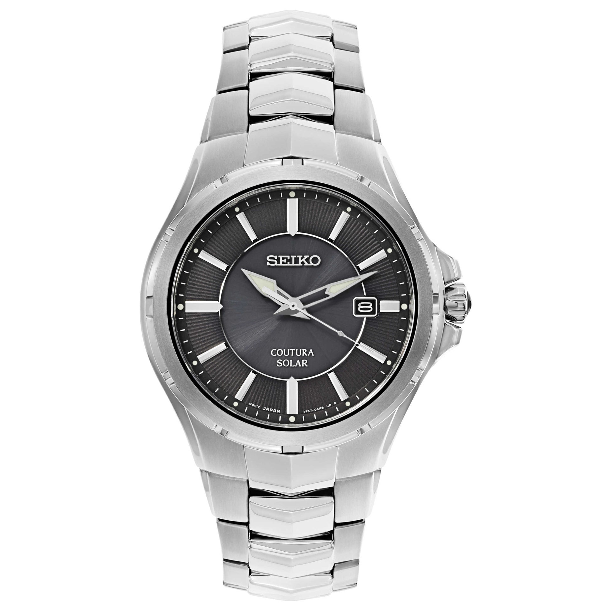 Front view of Seiko Coutura Men's Solar Powered Quartz Watch SNE411