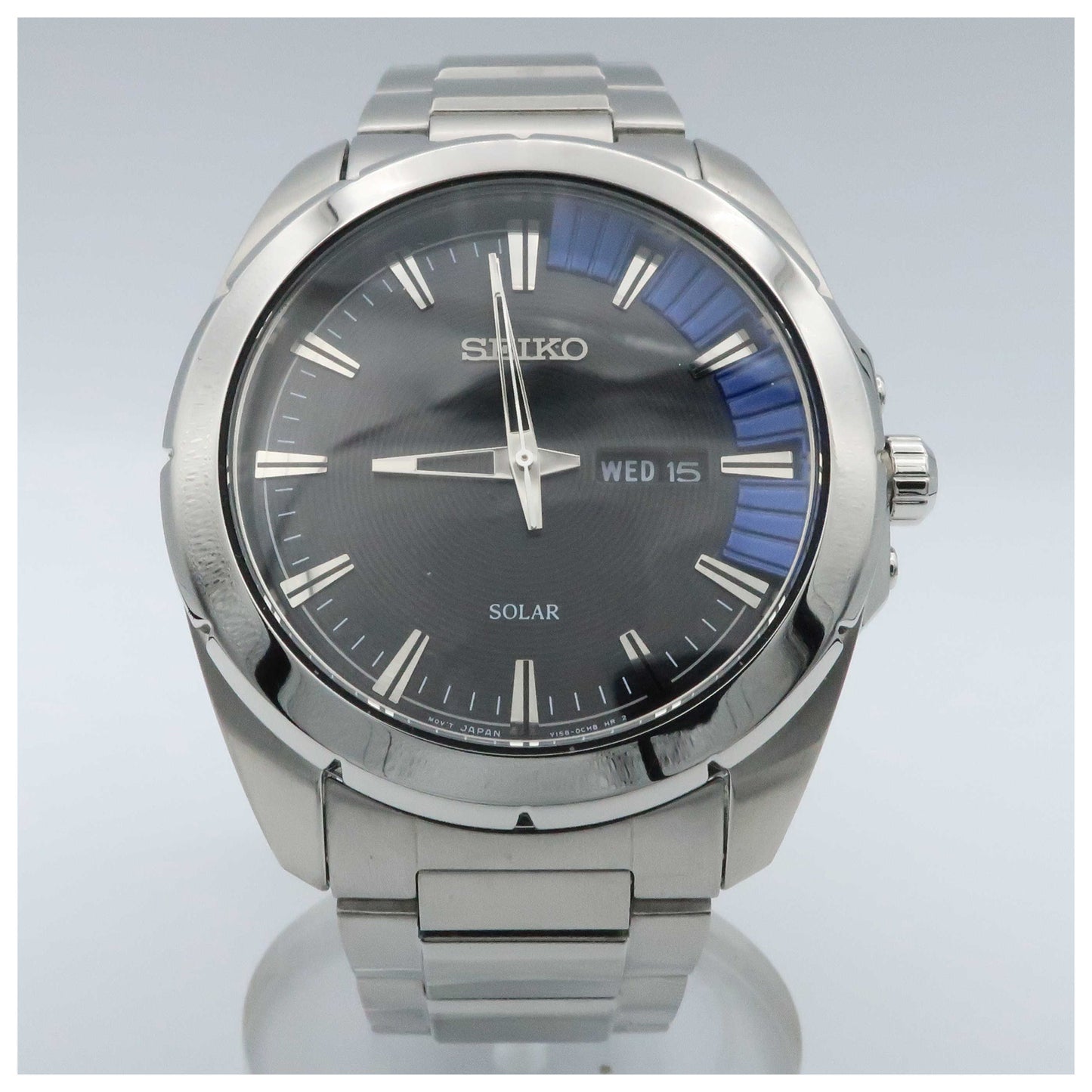 Front view of Seiko Recraft Series Men's Solar Powered Quartz Watch SNE415-PO