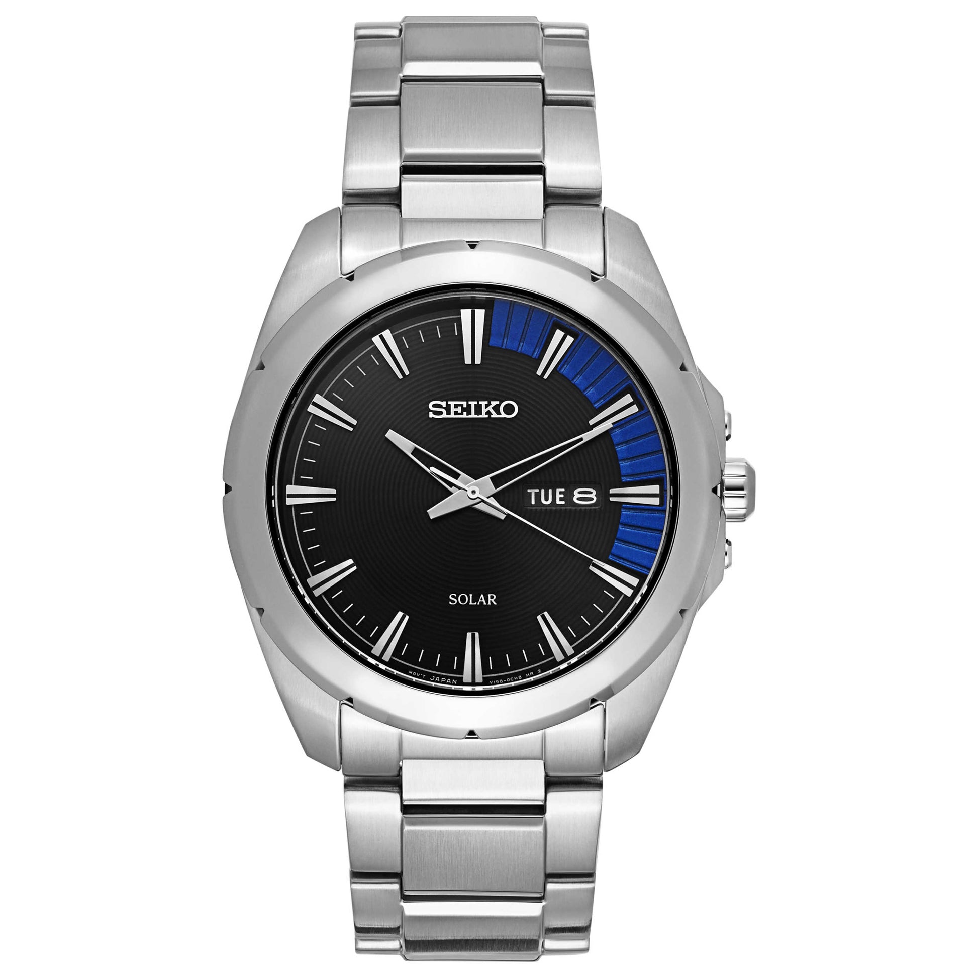 Front view of Seiko Recraft Series Men's Solar Powered Quartz Watch SNE415
