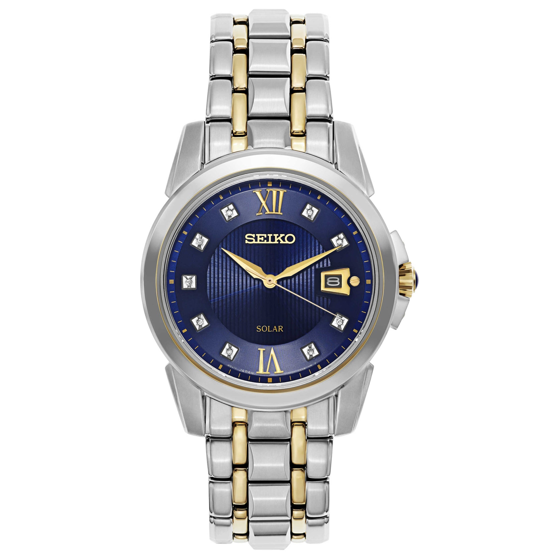 Front view of Seiko Le Grand Sport Men's Solar Powered Quartz Watch SNE428