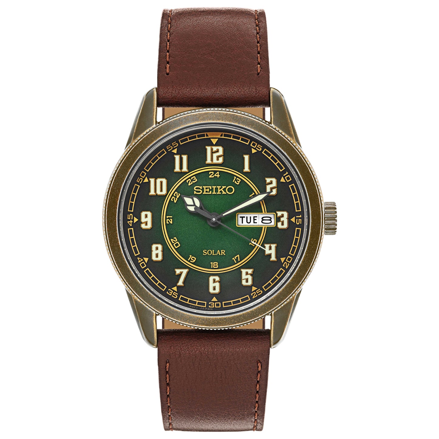 Front view of Seiko Recraft Series Men's Solar Powered Quartz Watch SNE448