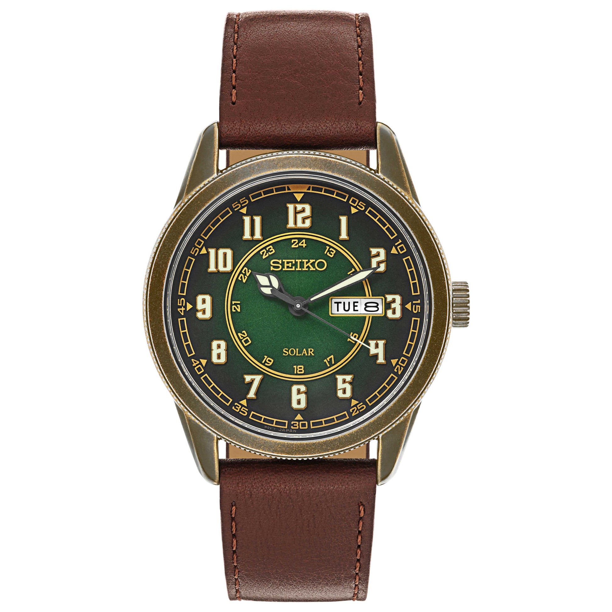 Front view of Seiko Recraft Series Men's Solar Powered Quartz Watch SNE448