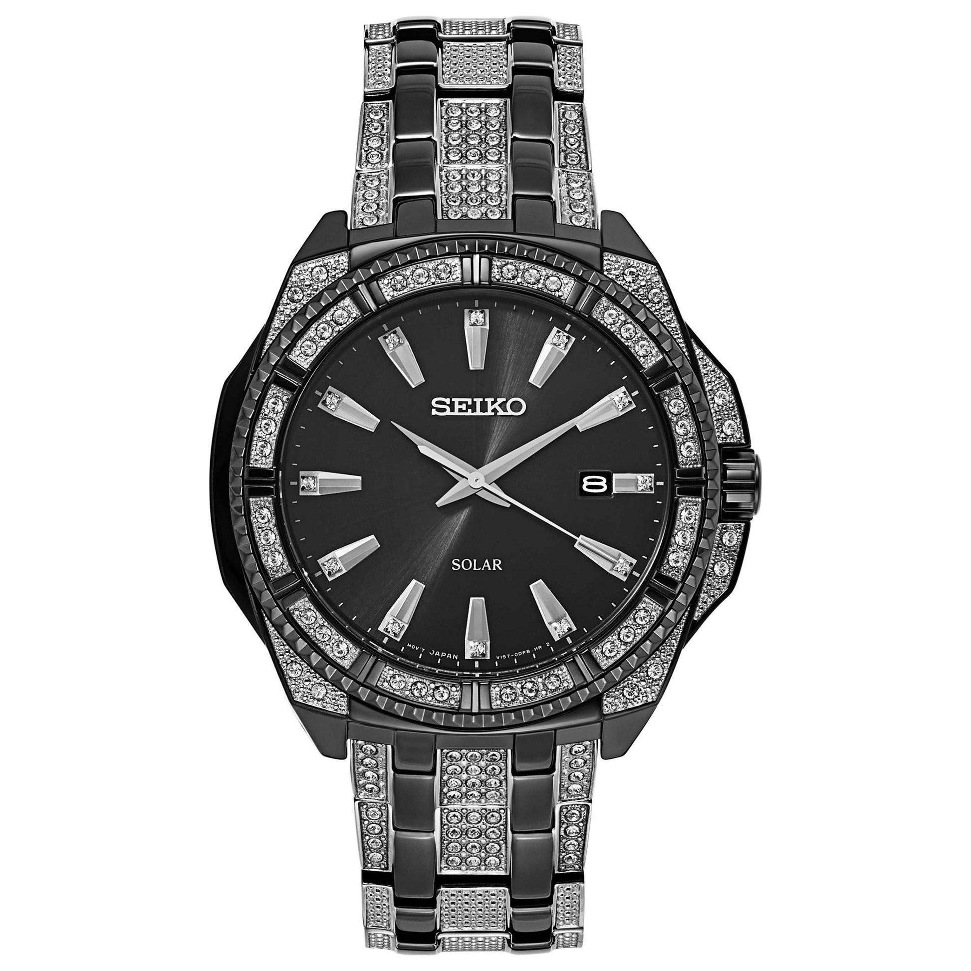 Front view of Seiko Solar Men's Solar Powered Quartz Watch SNE459