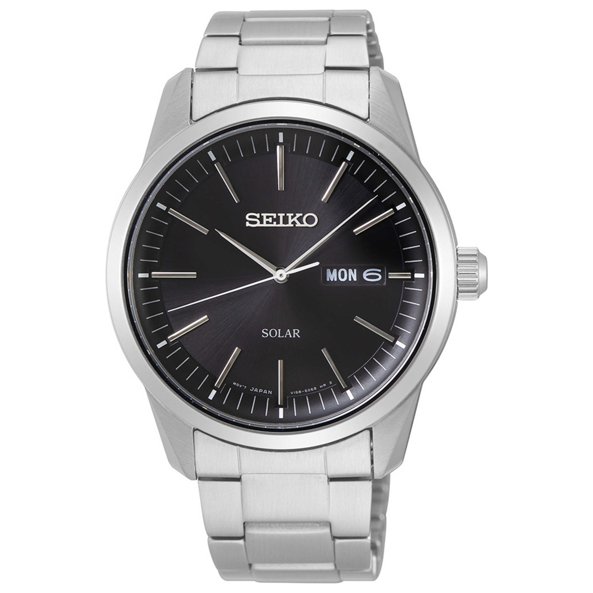 Front view of Seiko Classic Men's Solar Watch SNE527P1
