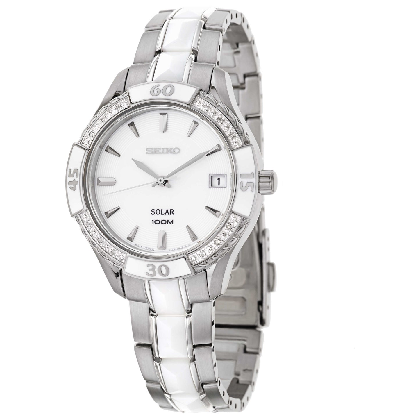 Front view of Seiko Core Women's Solar Powered Quartz Watch SNE881