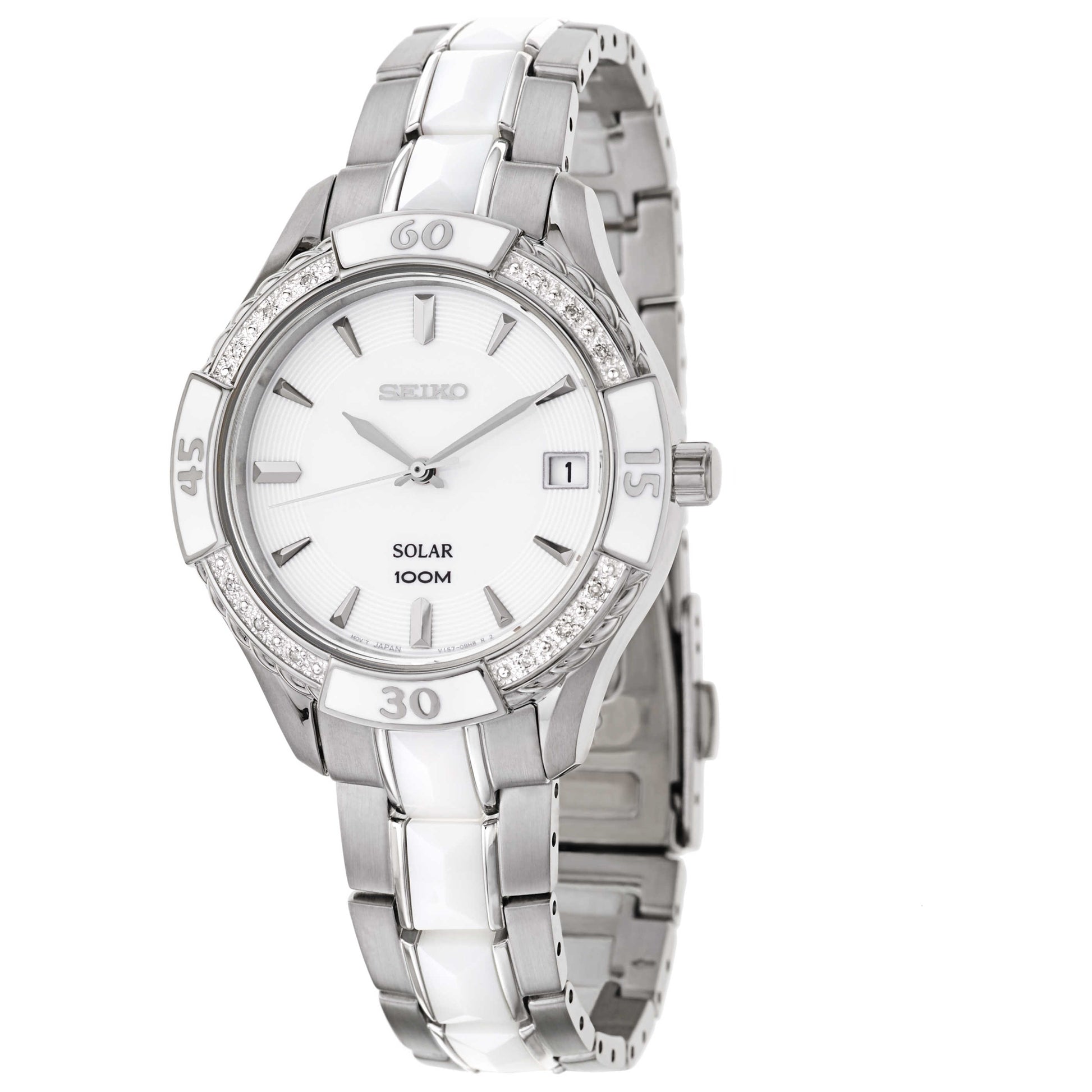 Front view of Seiko Core Women's Solar Powered Quartz Watch SNE881