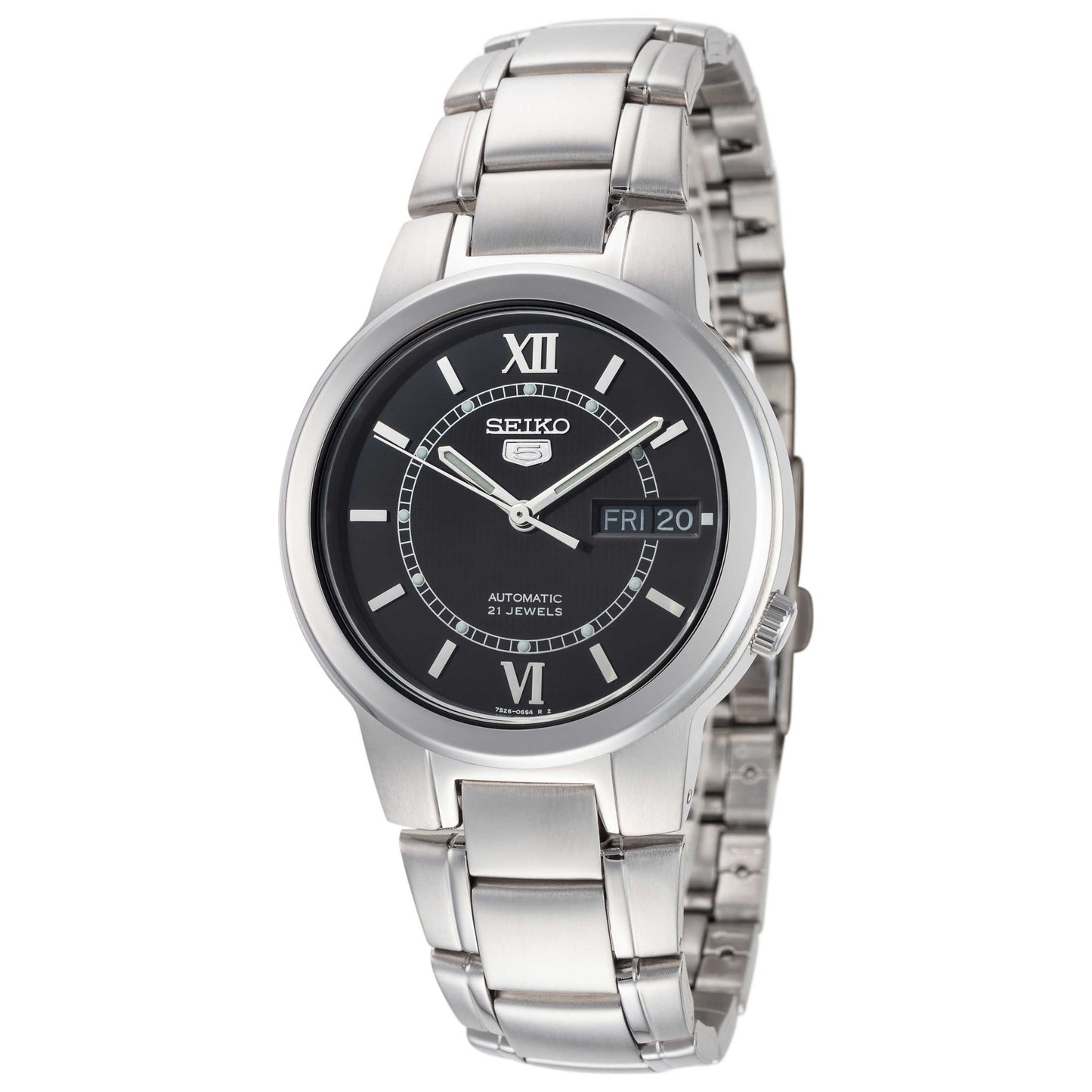 Front view of Seiko Series 5 Men's Automatic Watch SNKA23K1