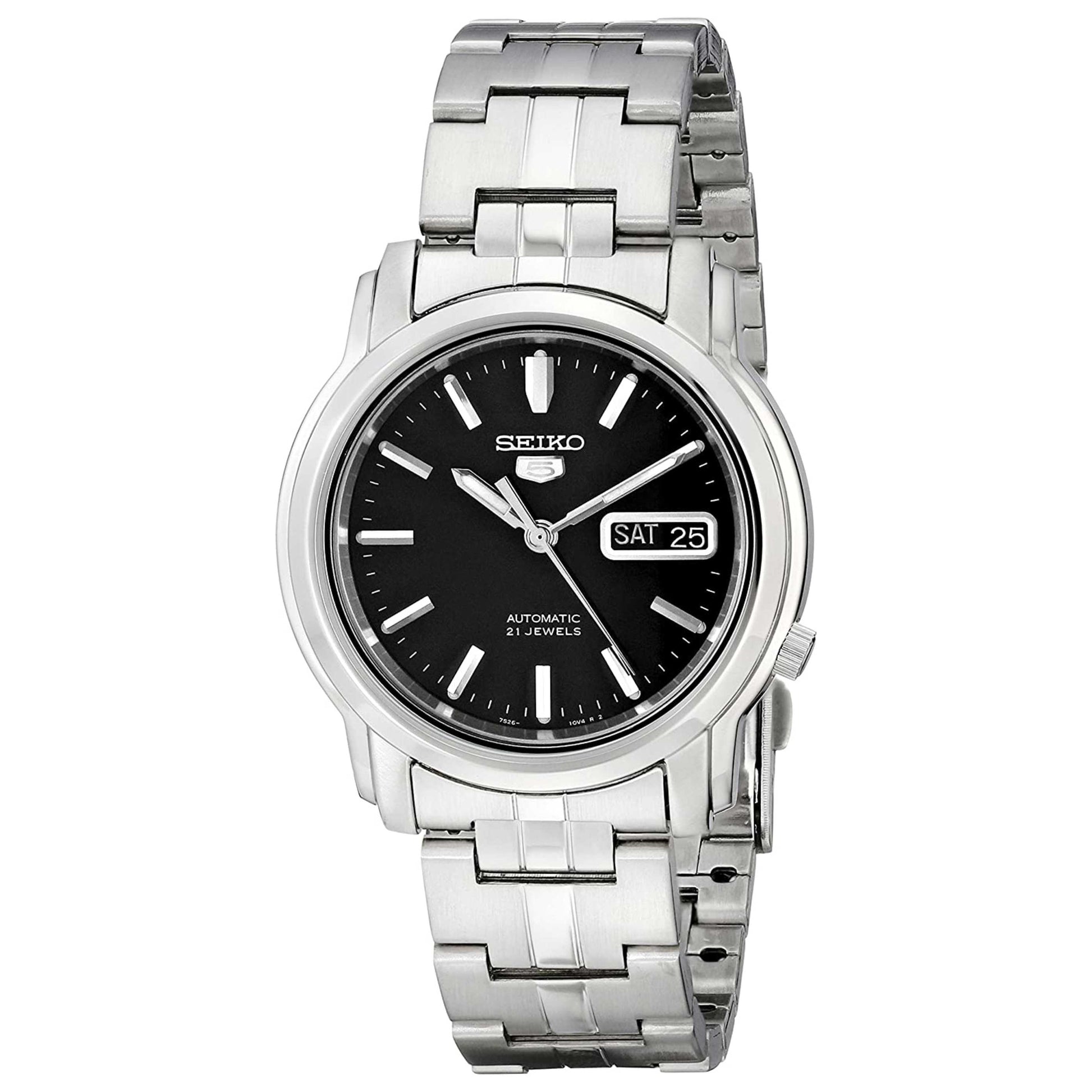 Front view of Seiko Series 5 Men's Automatic Watch SNKK71K1