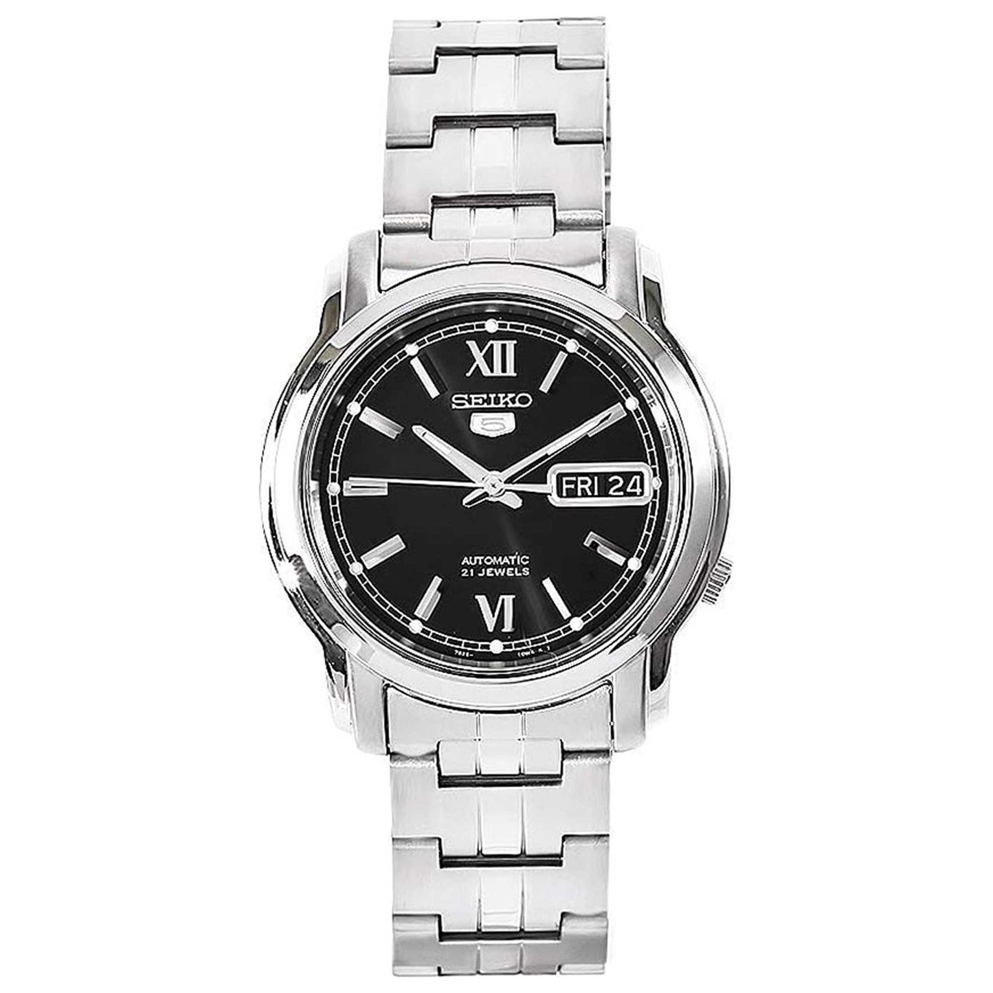 Front view of Seiko 5 Men's Automatic Watch SNKK81K1
