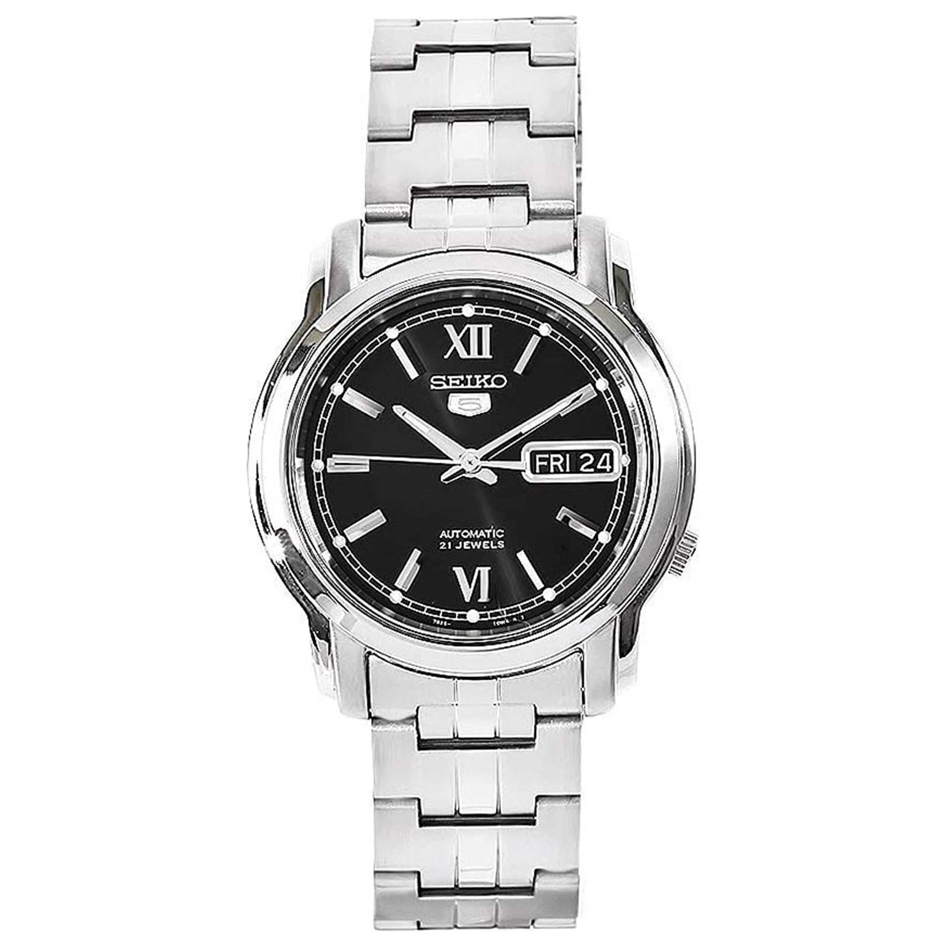 Front view of Seiko 5 Men's Automatic Watch SNKK81K1