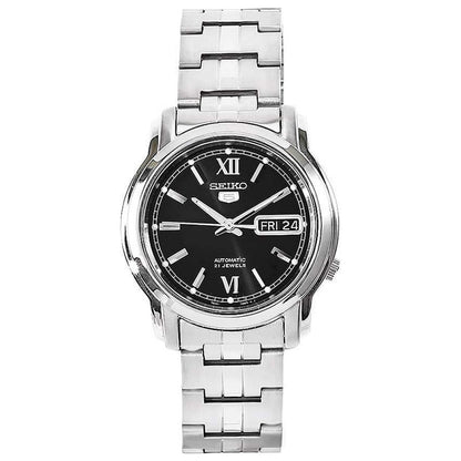 Front view of Seiko 5 Men's Automatic Watch SNKK81K1