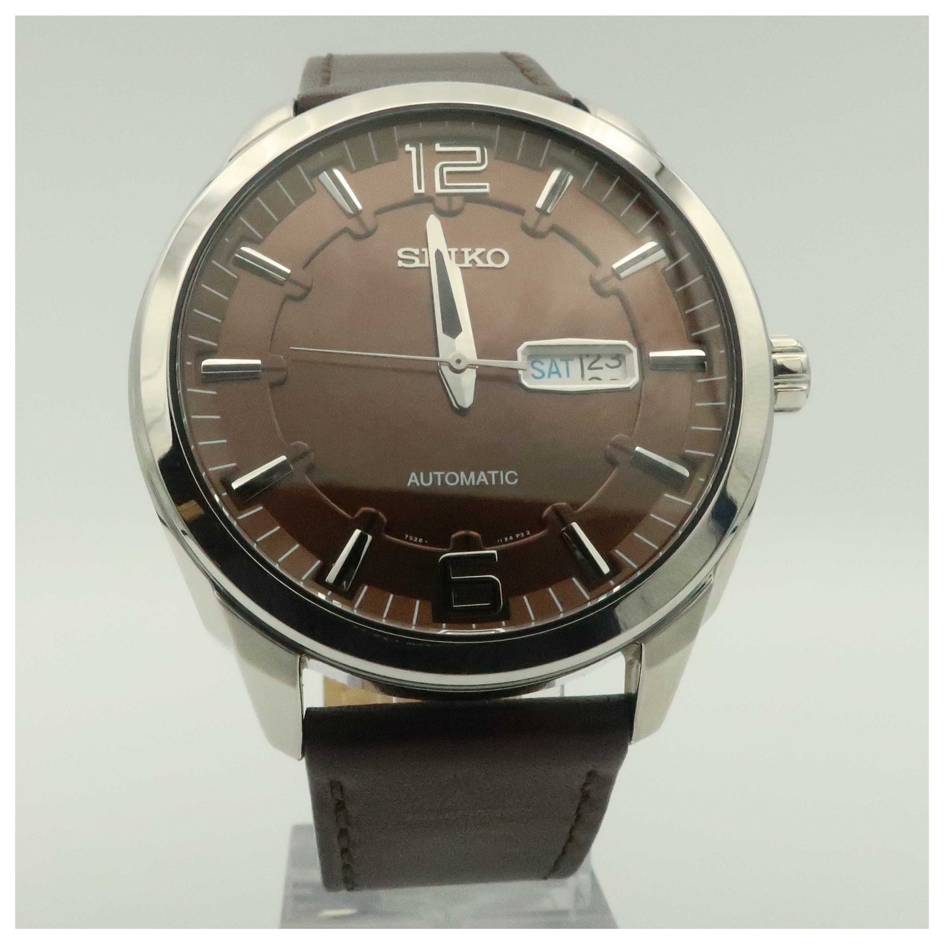 Front view of Seiko Recraft Series Men's Malaysian Mechanical Automatic (Self-Winding) Watch SNKN49-PO
