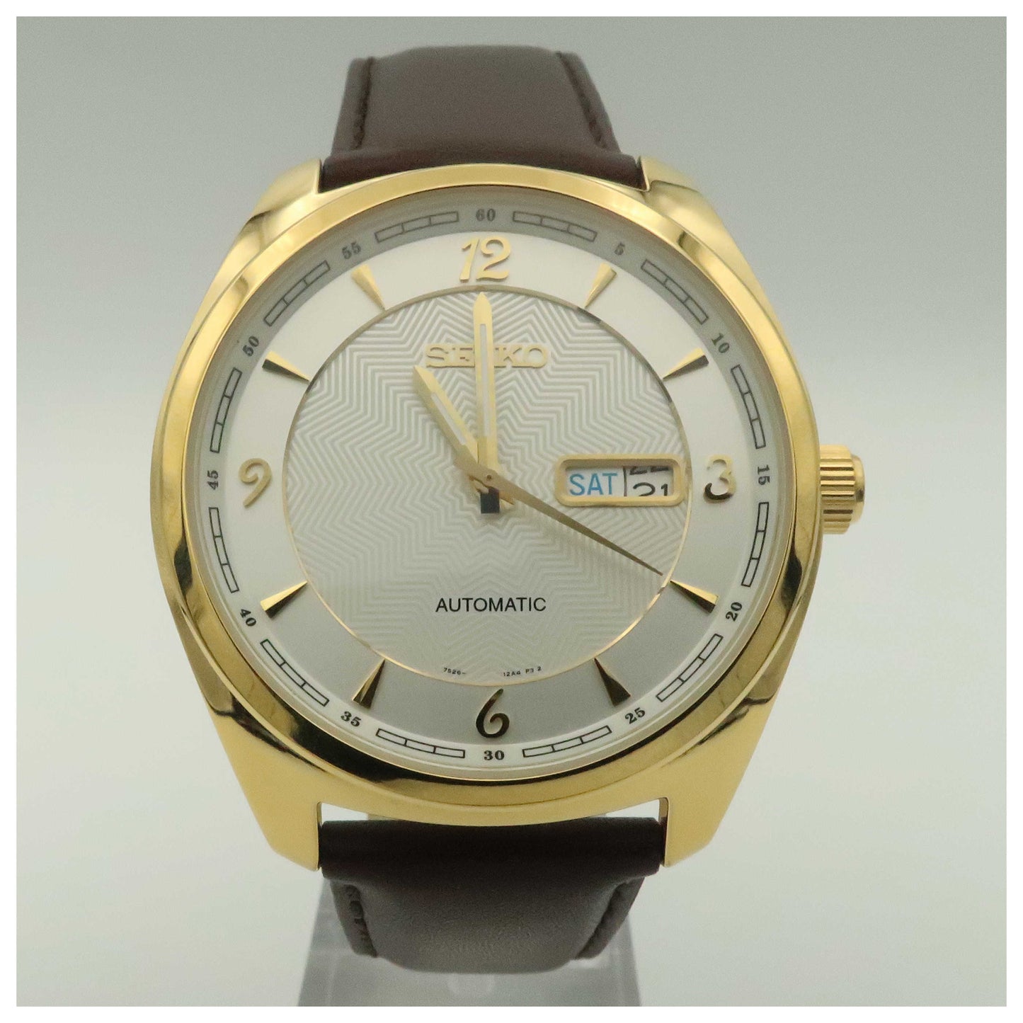 Front view of Seiko Recraft Series Men's Malaysian Mechanical Automatic (Self-Winding) Watch SNKN70-PO