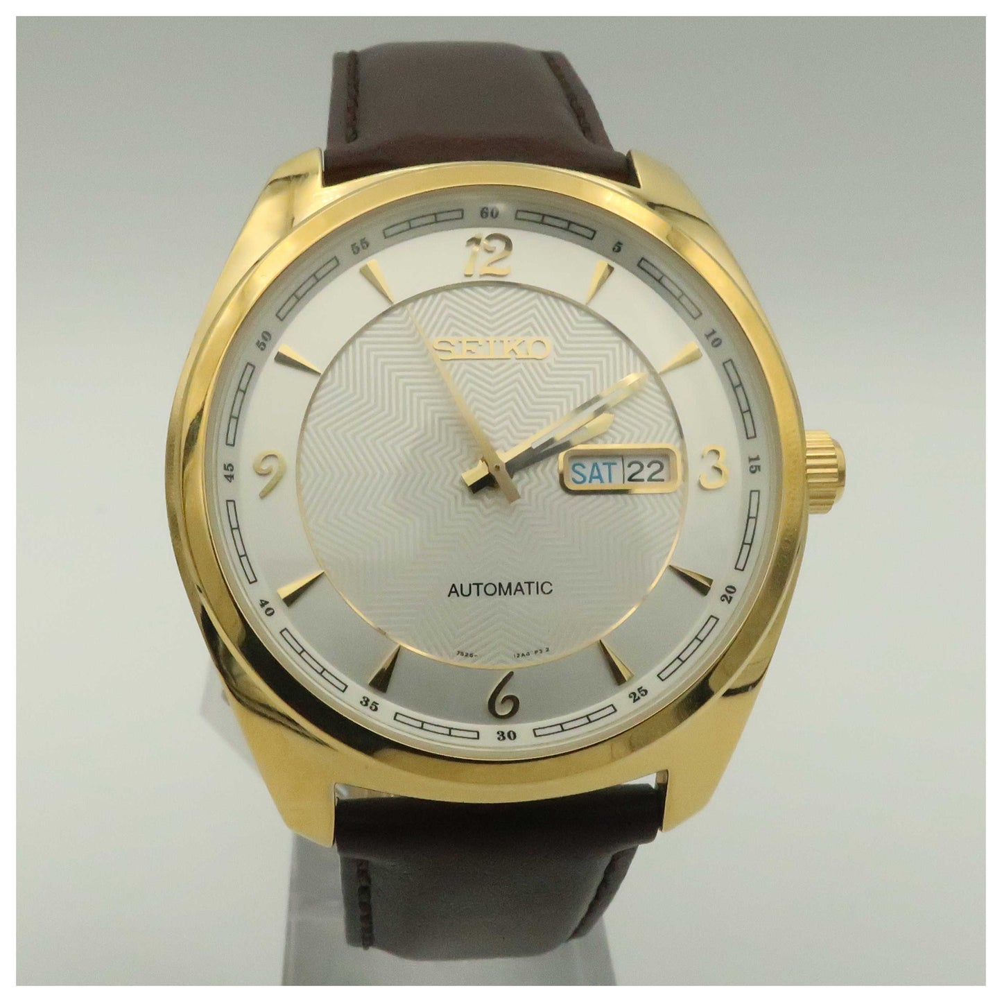 Front view of Seiko Recraft Series Men's Malaysian Mechanical Automatic (Self-Winding) Watch SNKN70-SDV