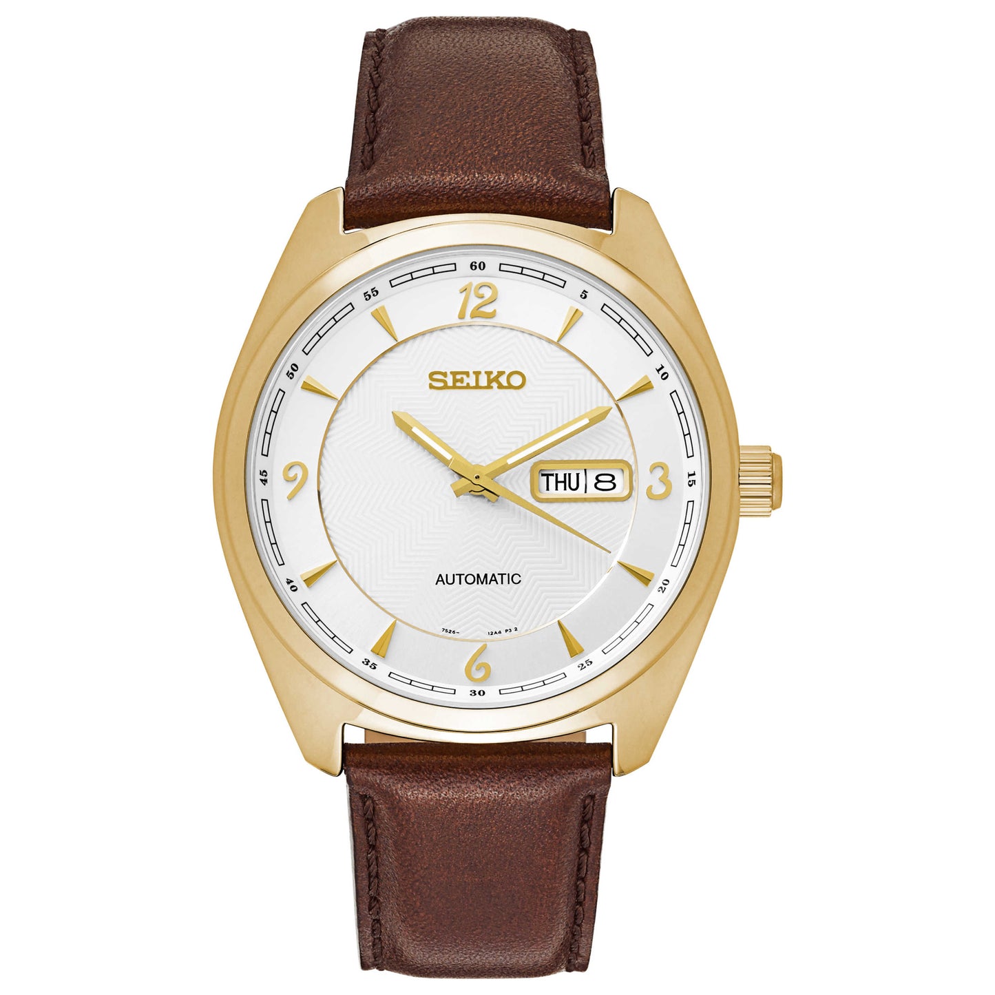 Front view of Seiko Recraft Series Men's Malaysian Mechanical Automatic (Self-Winding) Watch SNKN70