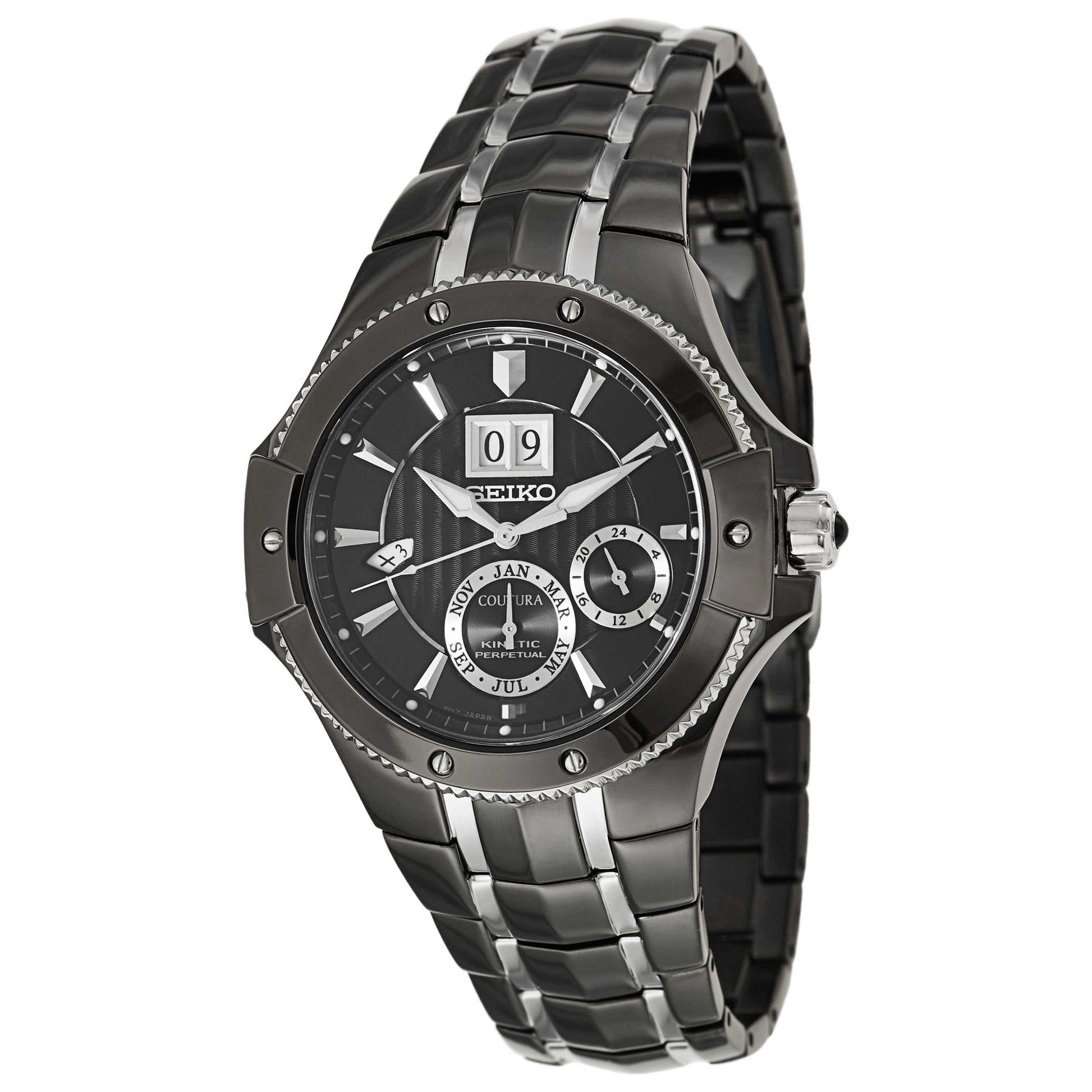 Front view of Seiko Coutura Men's Kinetic Powered/Autoquartz Watch SNP075P1