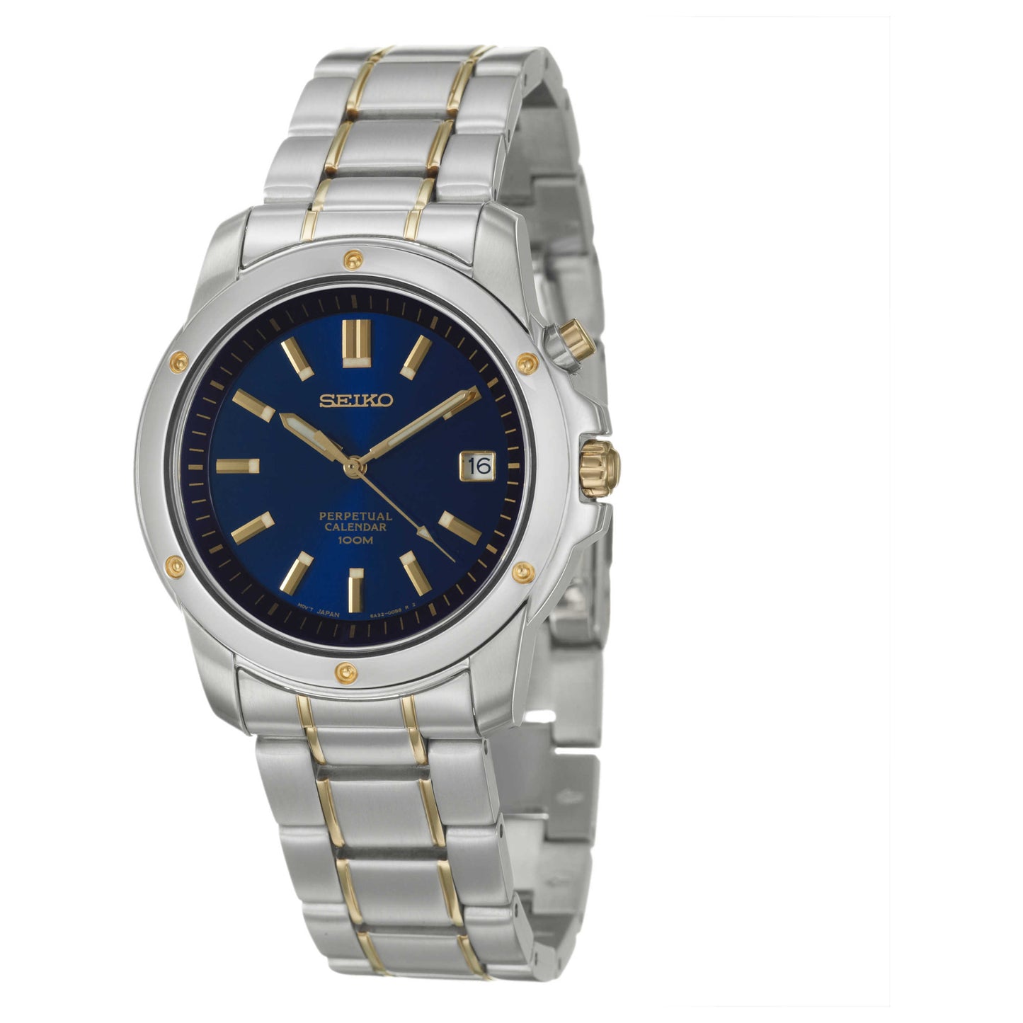 Front view of Seiko Perpetual Calendar Men's Japanese Quartz (Battery-Powered) Watch SNQ010