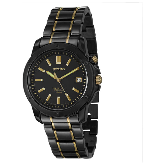 Front view of Seiko Perpetual Calendar Men's Japanese Quartz (Battery-Powered) Watch SNQ045