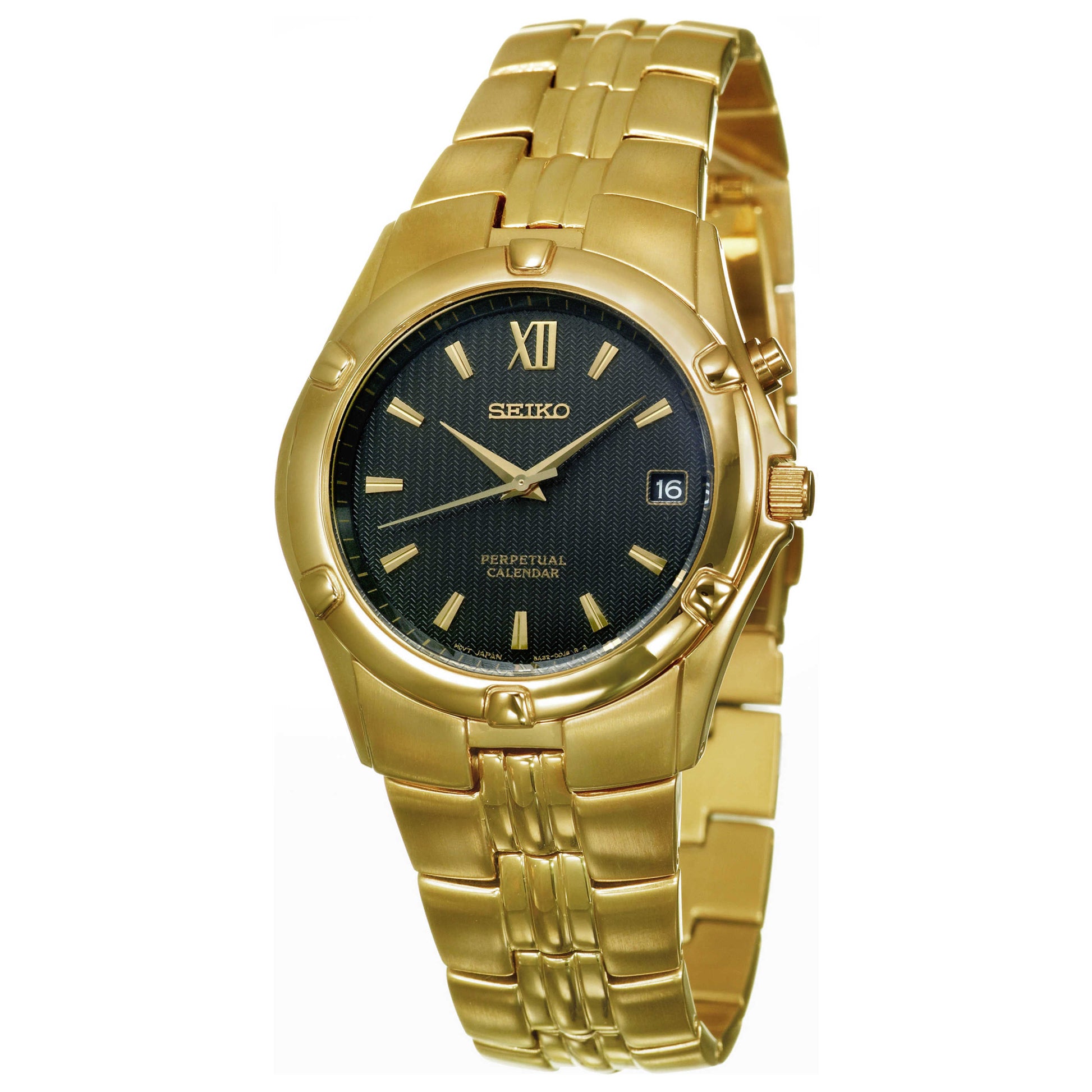 Front view of Seiko Perpetual Calendar Men's Quartz Watch SNQ070