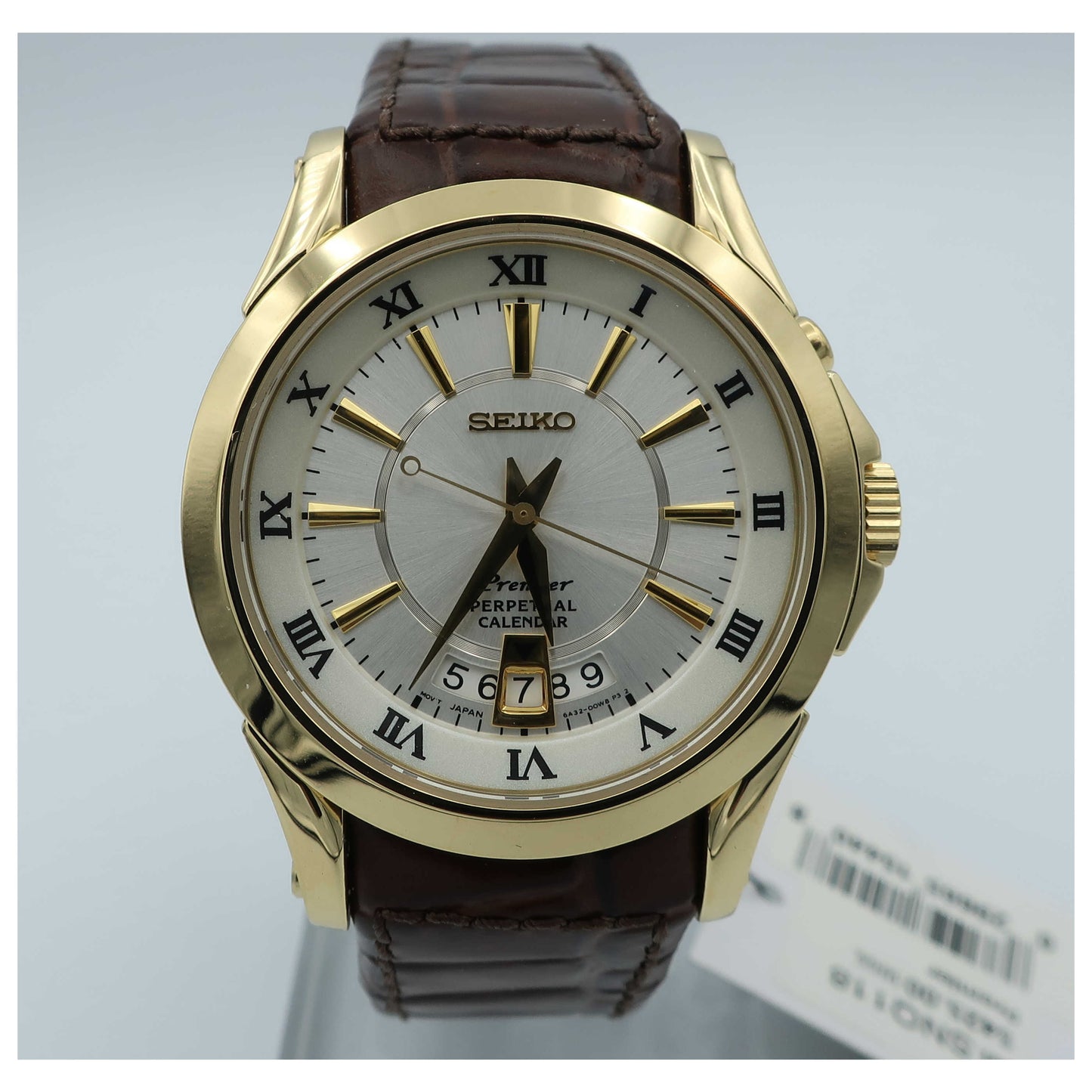 Front view of Seiko Premier Men's Japanese Quartz (Battery-Powered) Watch SNQ118-SD