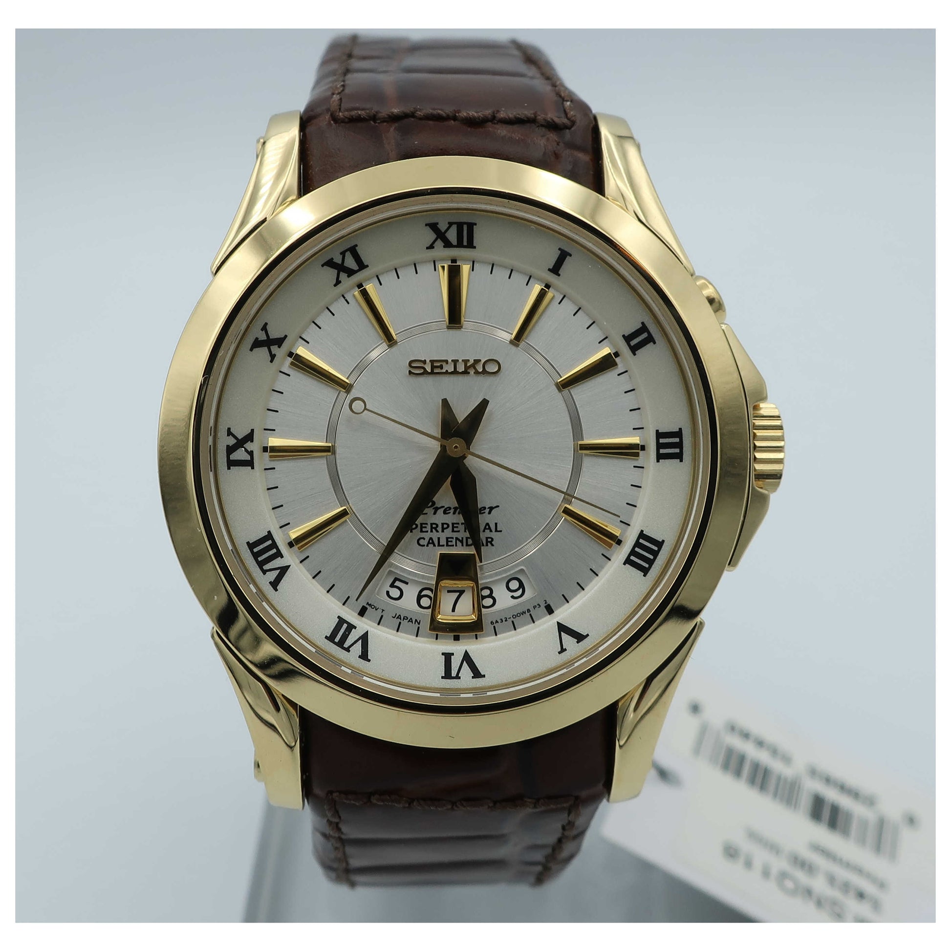 Front view of Seiko Premier Men's Japanese Quartz (Battery-Powered) Watch SNQ118-SD