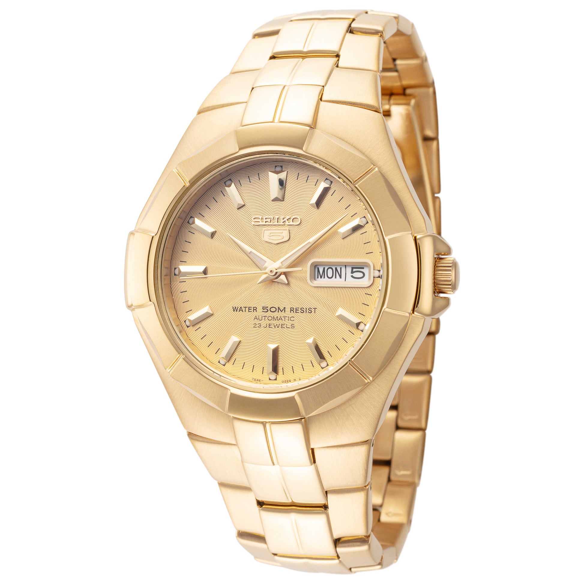 Front view of Seiko Series 5 Men's Automatic Watch SNZE32