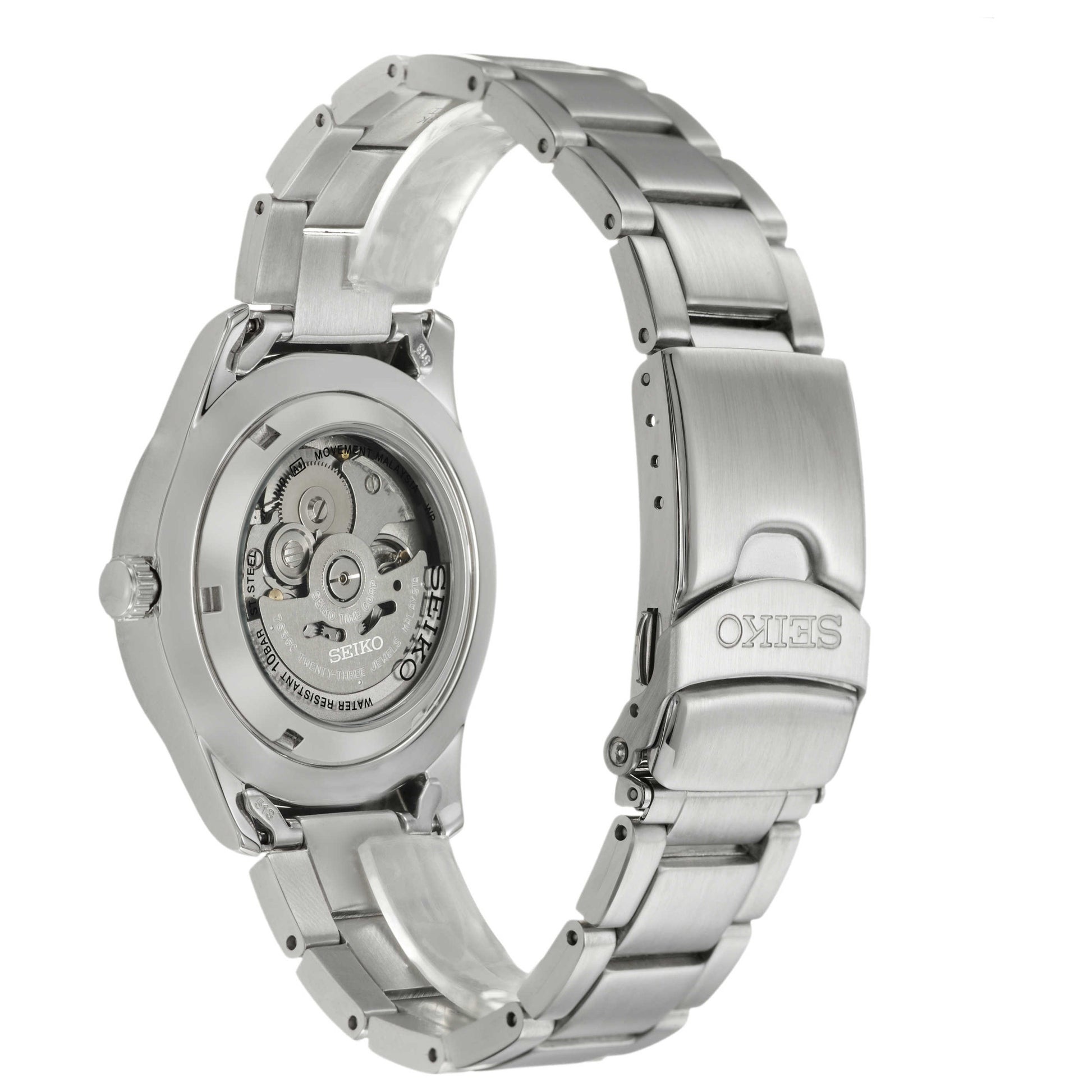 Back view of Seiko 5 Sports Automatic Men's Malaysian Mechanical Automatic (Self-Winding) Watch SNZG13