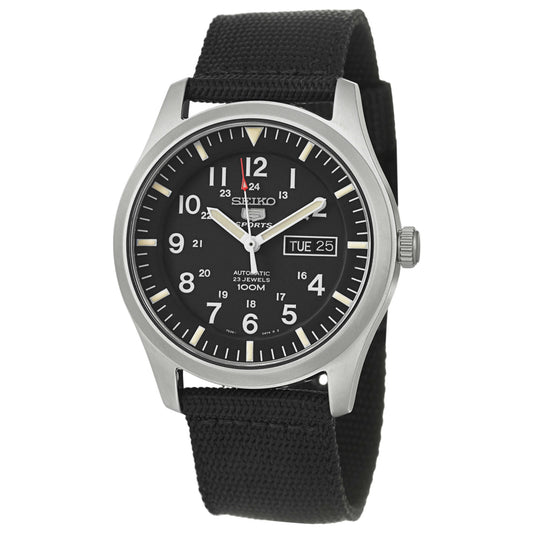 Front view of Seiko 5 Sports Automatic Men's Malaysian Mechanical Automatic (Self-Winding) Watch SNZG15