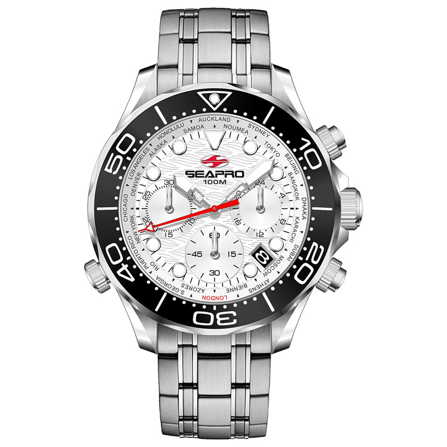 Front view of Seapro Mondial Timer Men's Quartz Watch SP0151